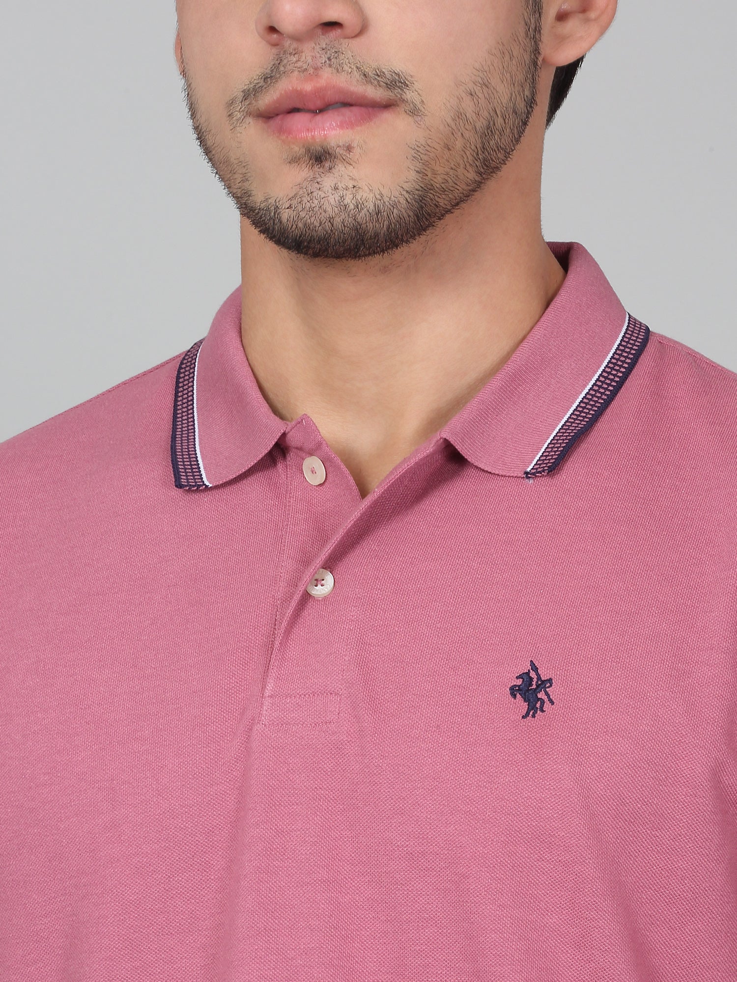 T-Shirt for Men | Breathable & Soft with Color Fastness Regular Fit Polo Neck Poly Cotton Fabric Solid Pattern - Image 4