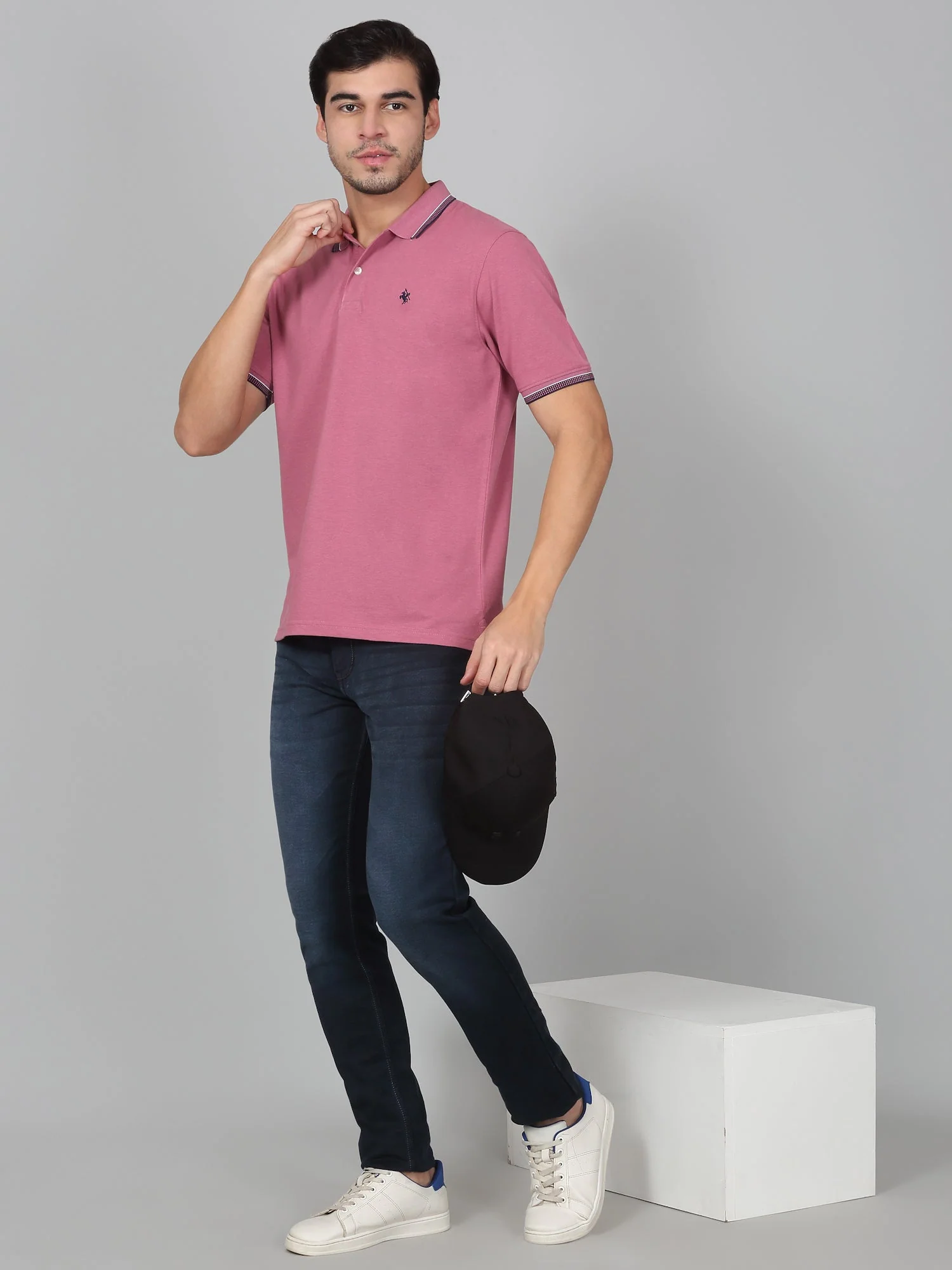 T-Shirt for Men | Breathable & Soft with Color Fastness Regular Fit Polo Neck Poly Cotton Fabric Solid Pattern - Image 5