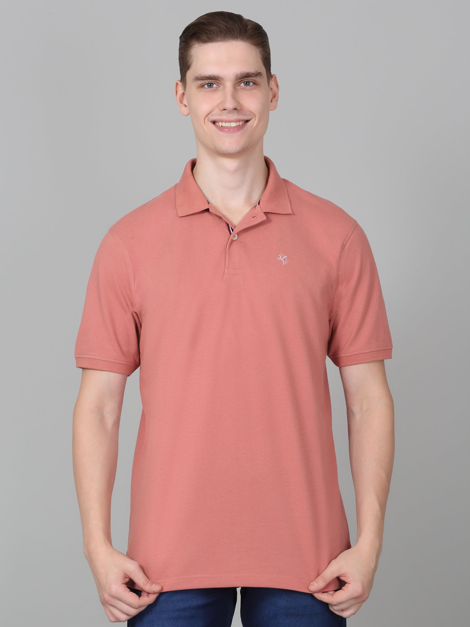 T-Shirt for Men | Breathable & Soft with Color Fastness Regular Fit Polo Neck Poly Cotton Fabric Solid Pattern - Image 4