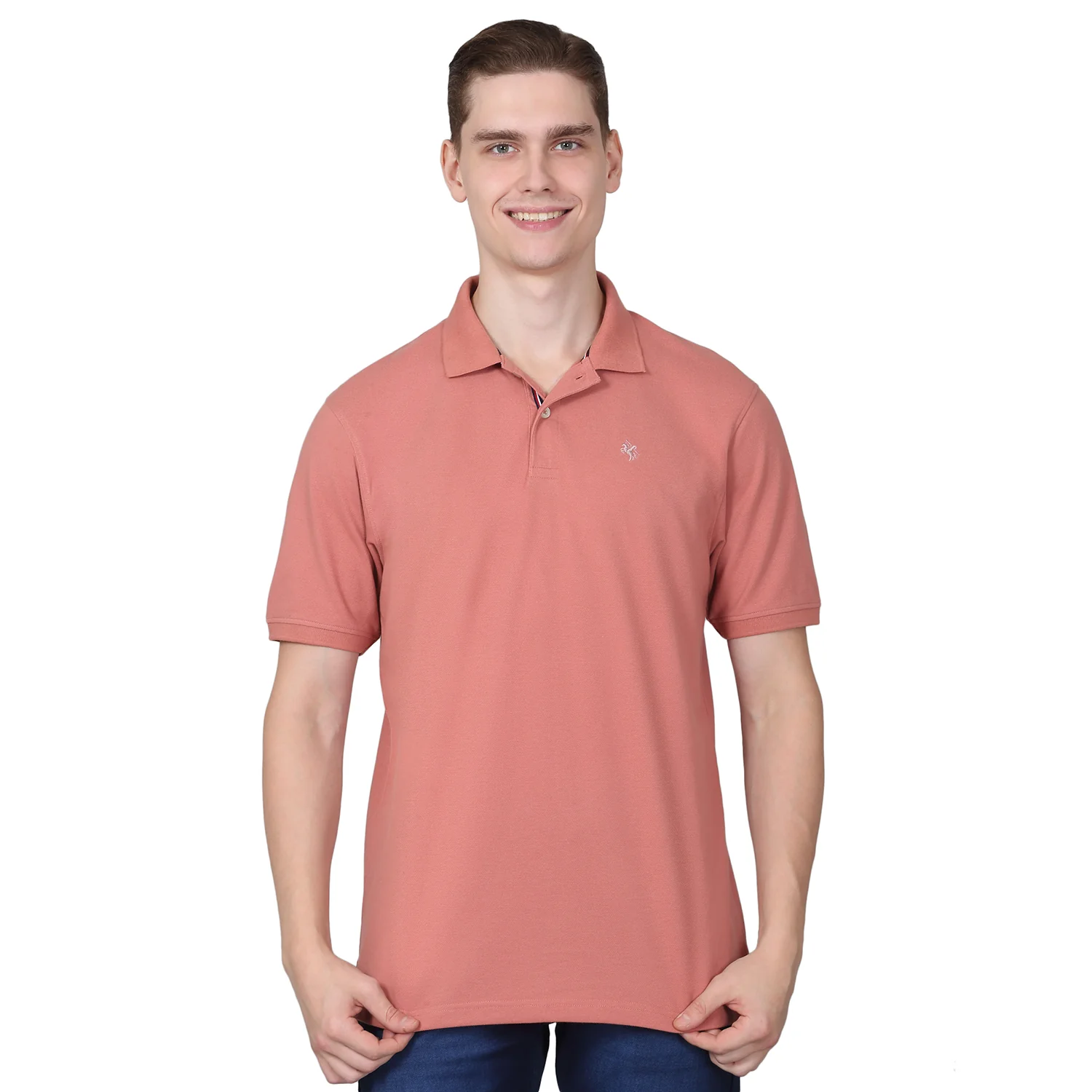 T-Shirt for Men | Breathable & Soft with Color Fastness Regular Fit Polo Neck Poly Cotton Fabric Solid Pattern - Image 9