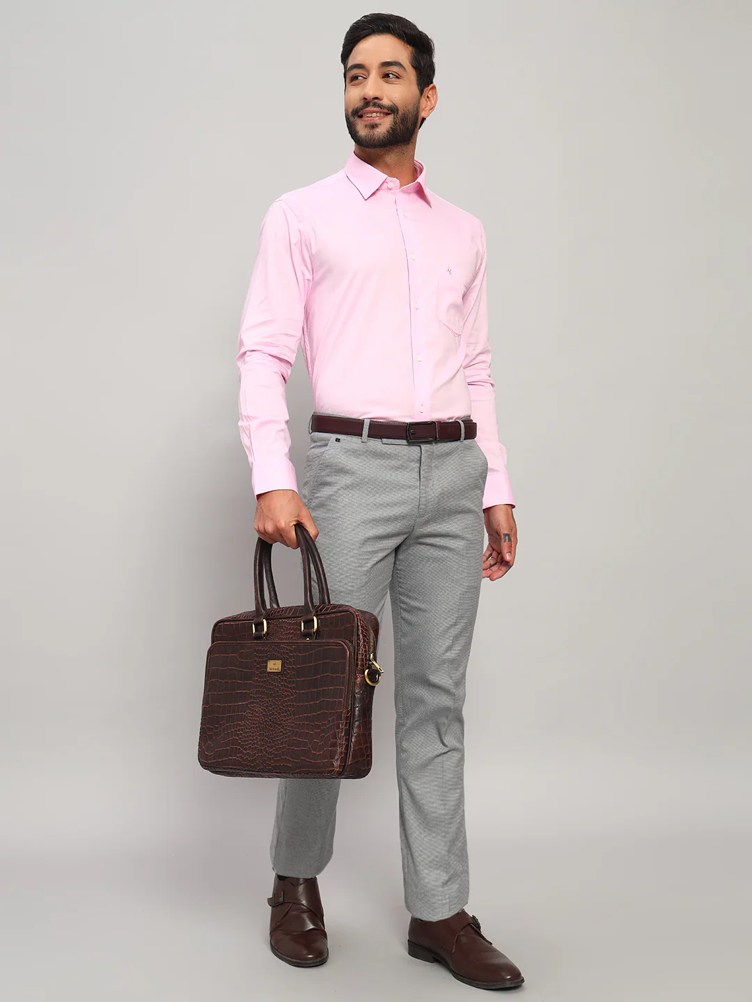 Formal Shirt for Men l Breathable & Soft with Color Fastness Regular Fit Spread Collar Neck Cotton Fabric Solid Pattern - Image 7
