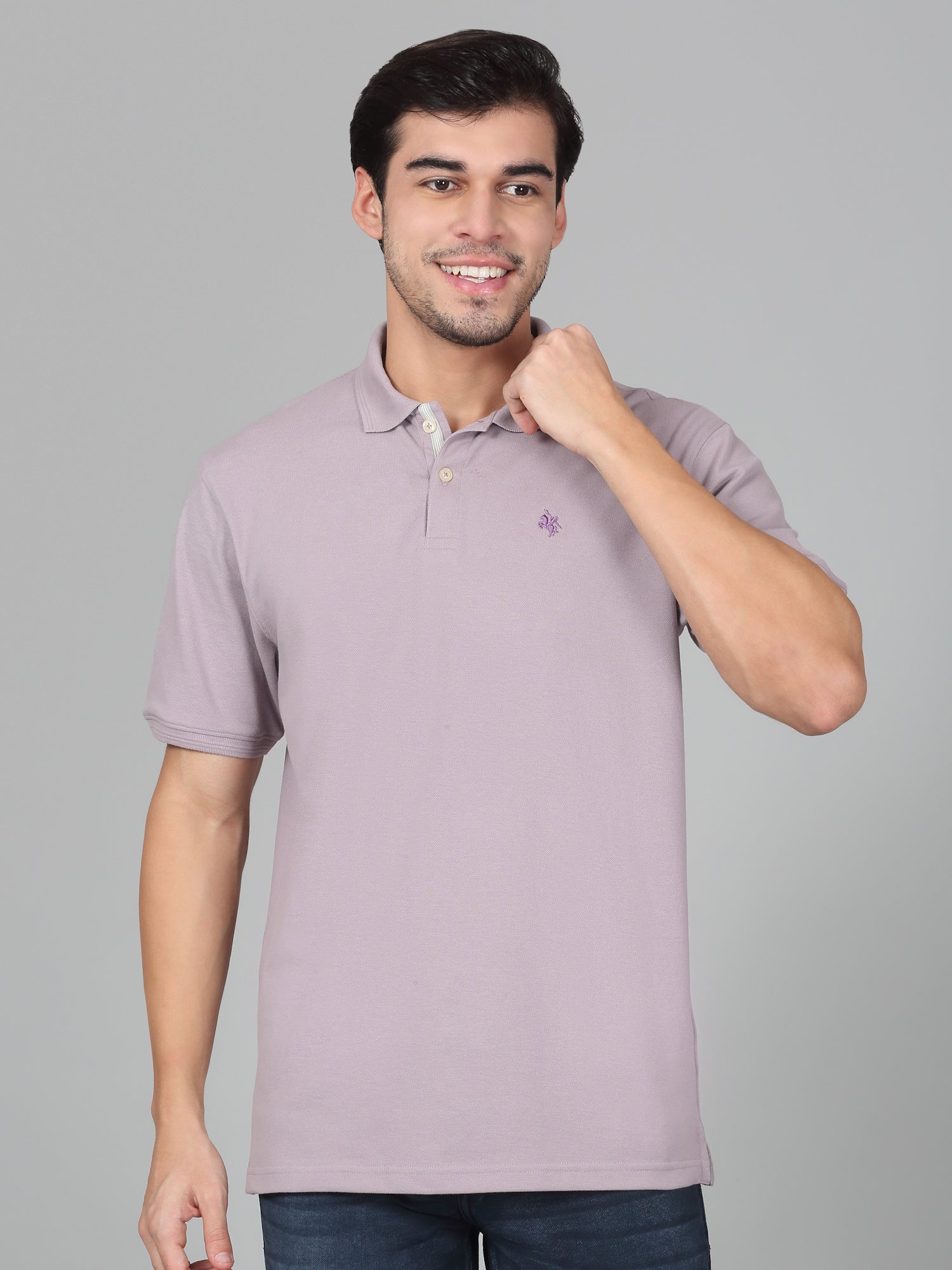 T-Shirt for Men | Breathable & Soft with Color Fastness Regular Fit Polo Neck Poly Cotton Fabric Solid Pattern - Image 3