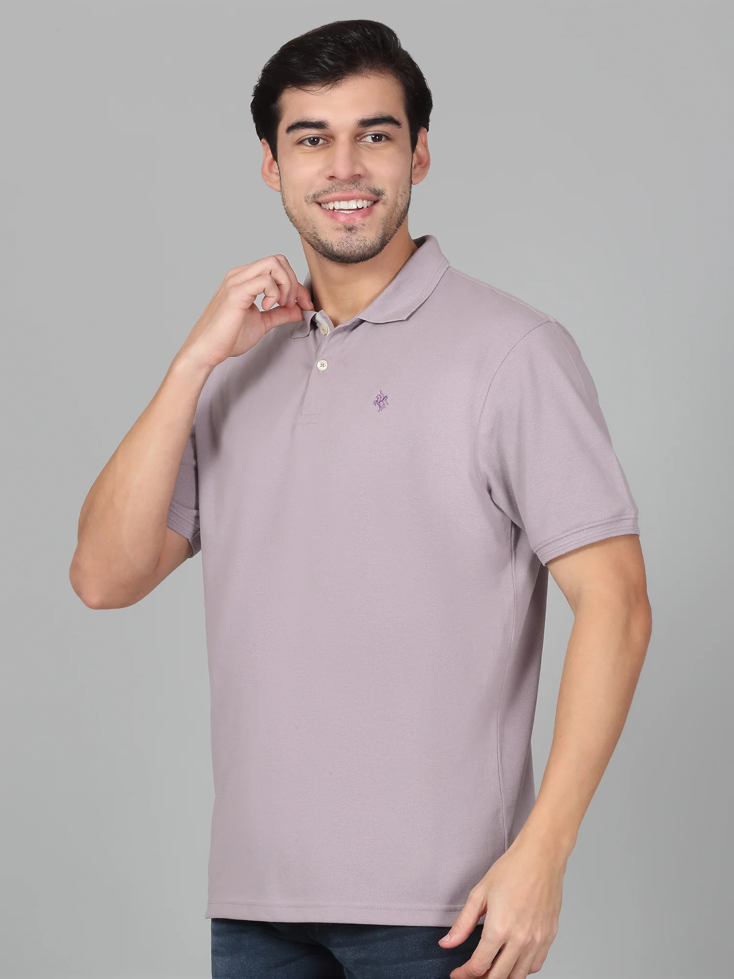 T-Shirt for Men | Breathable & Soft with Color Fastness Regular Fit Polo Neck Poly Cotton Fabric Solid Pattern - Image 4