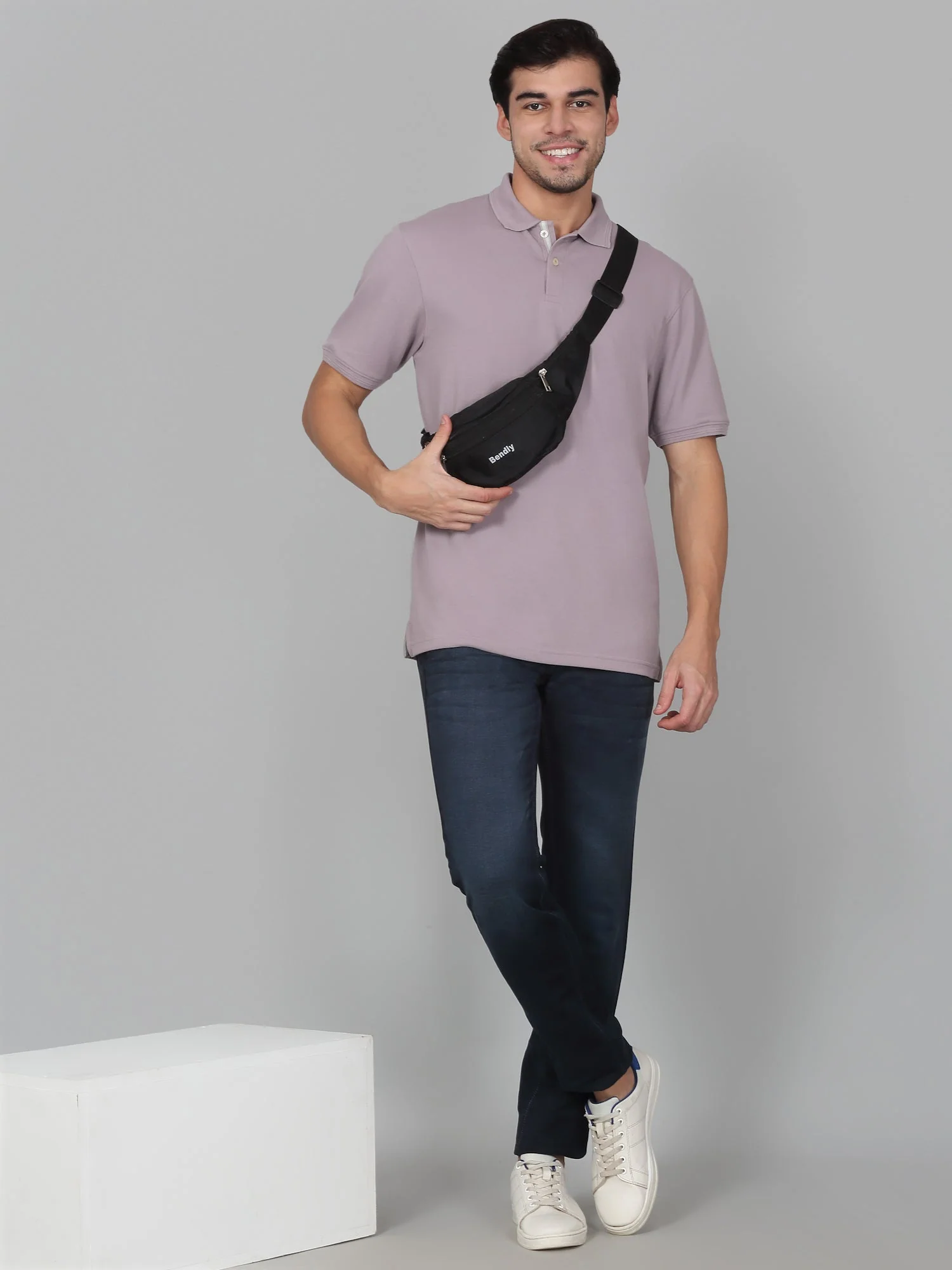 T-Shirt for Men | Breathable & Soft with Color Fastness Regular Fit Polo Neck Poly Cotton Fabric Solid Pattern - Image 5