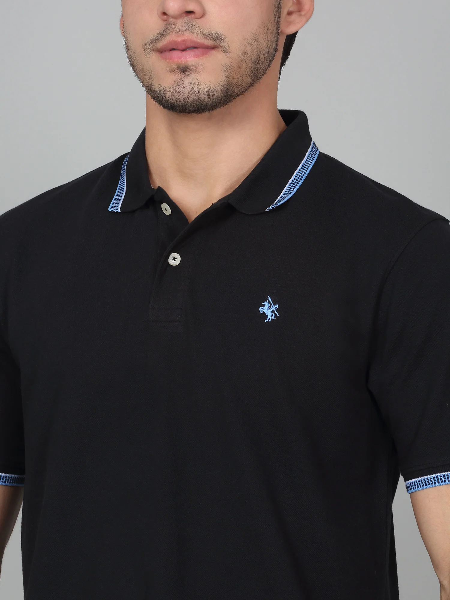 T-Shirt for Men | Breathable & Soft with Color Fastness Regular Fit Polo Neck Poly Cotton Fabric Solid Pattern - Image 5