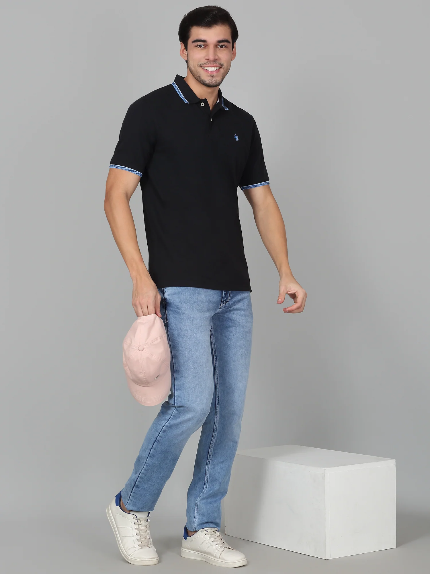 T-Shirt for Men | Breathable & Soft with Color Fastness Regular Fit Polo Neck Poly Cotton Fabric Solid Pattern - Image 7
