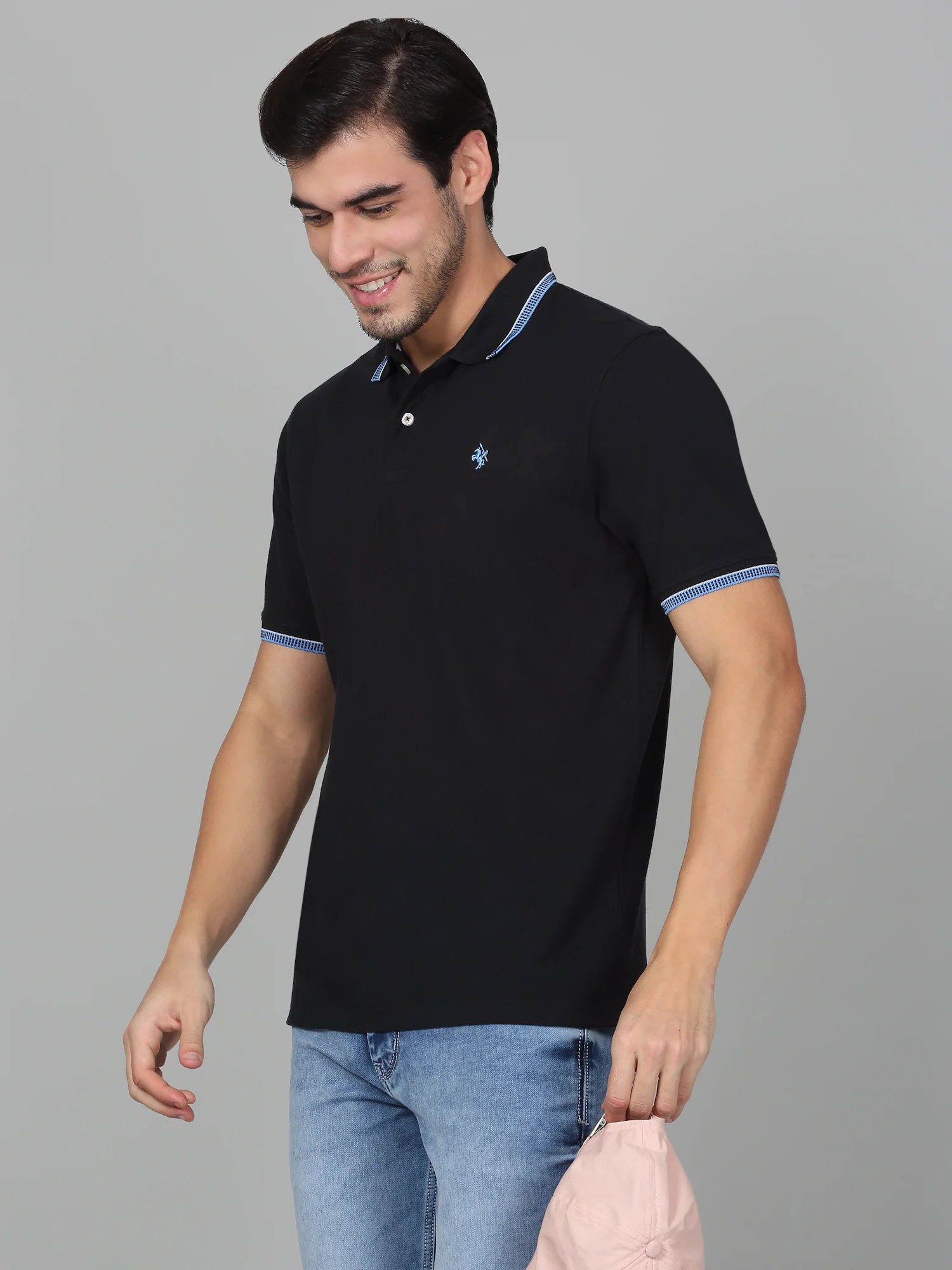 T-Shirt for Men | Breathable & Soft with Color Fastness Regular Fit Polo Neck Poly Cotton Fabric Solid Pattern - Image 8