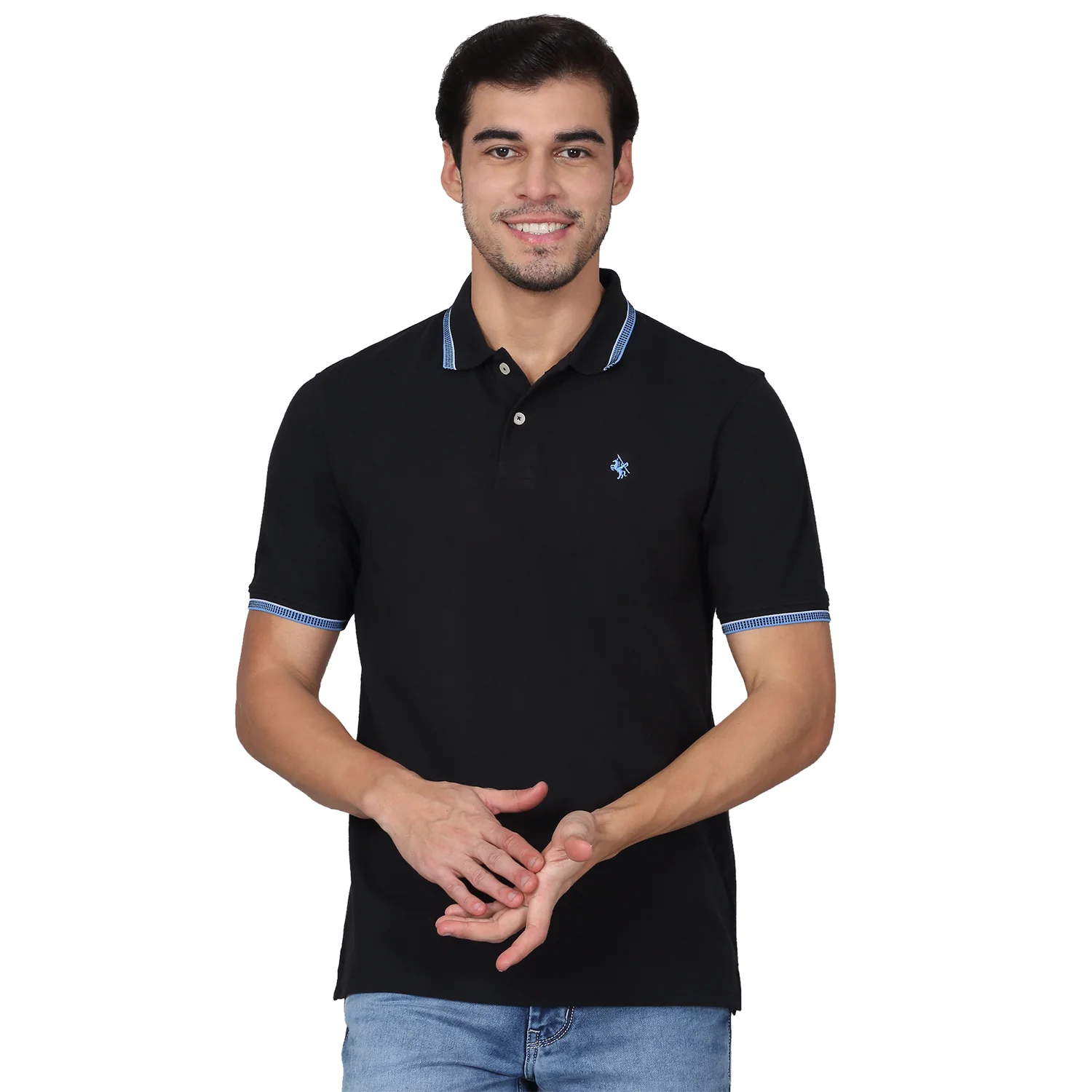 T-Shirt for Men | Breathable & Soft with Color Fastness Regular Fit Polo Neck Poly Cotton Fabric Solid Pattern - Image 9