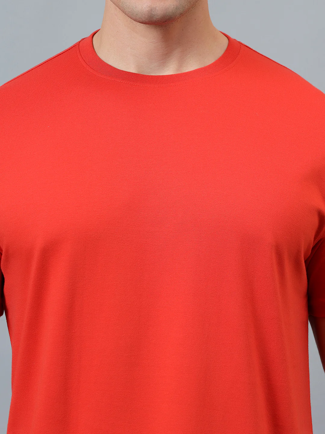 T-Shirt for Men | Breathable & Soft with Color Fastness Regular Fit Round Neck Poly Cotton Fabric Solid Pattern - Image 3