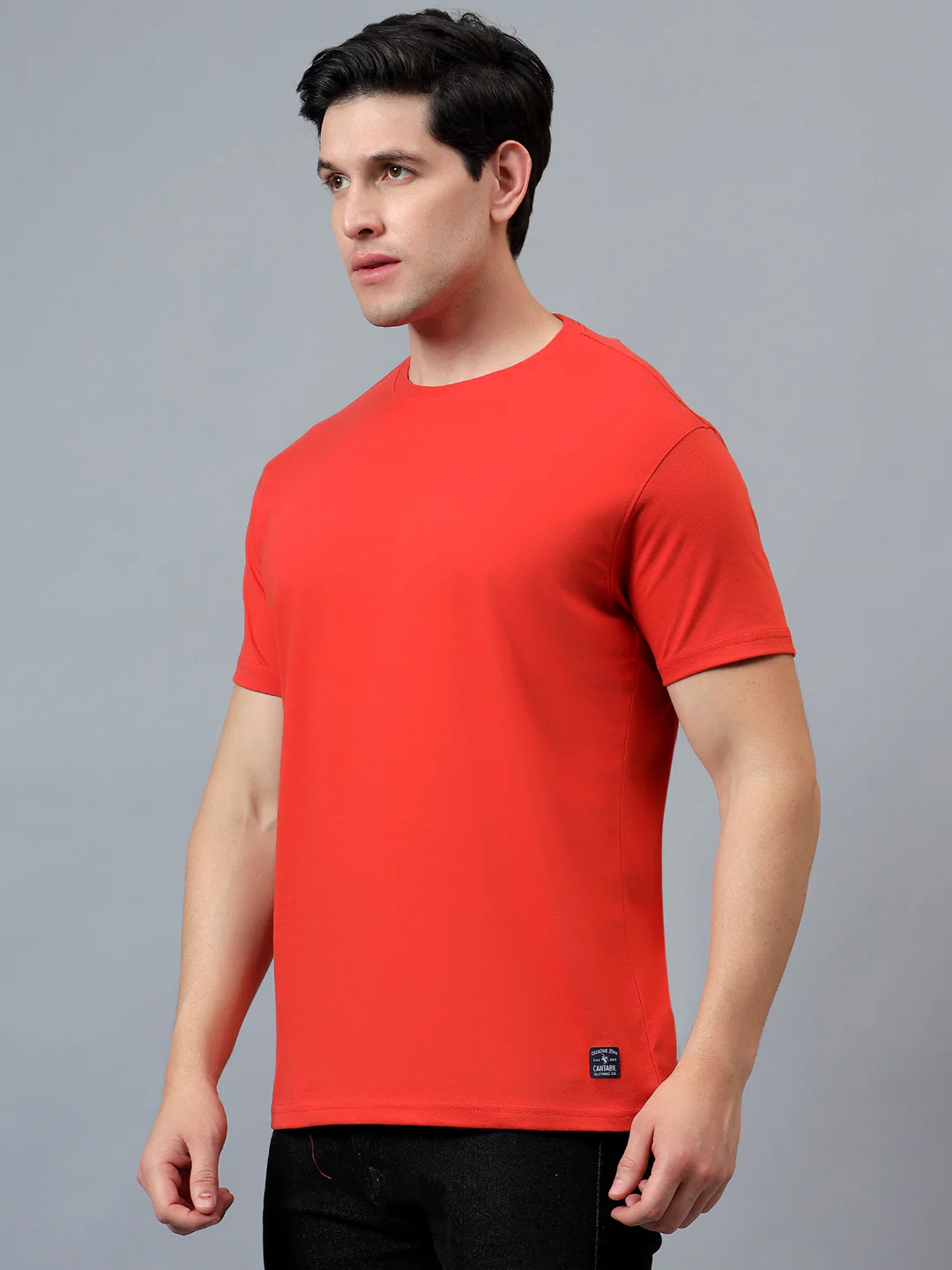 T-Shirt for Men | Breathable & Soft with Color Fastness Regular Fit Round Neck Poly Cotton Fabric Solid Pattern - Image 6