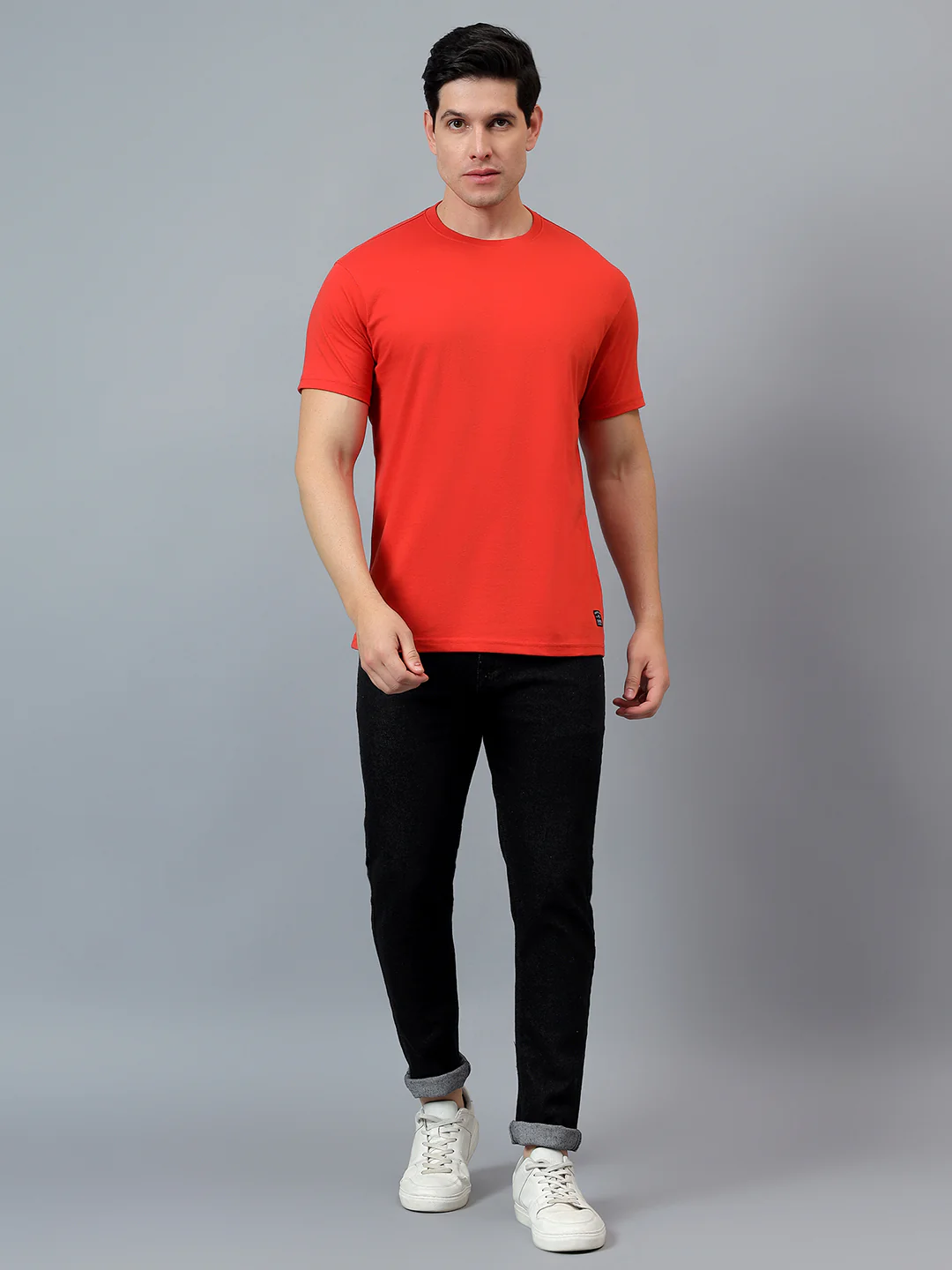 T-Shirt for Men | Breathable & Soft with Color Fastness Regular Fit Round Neck Poly Cotton Fabric Solid Pattern - Image 7