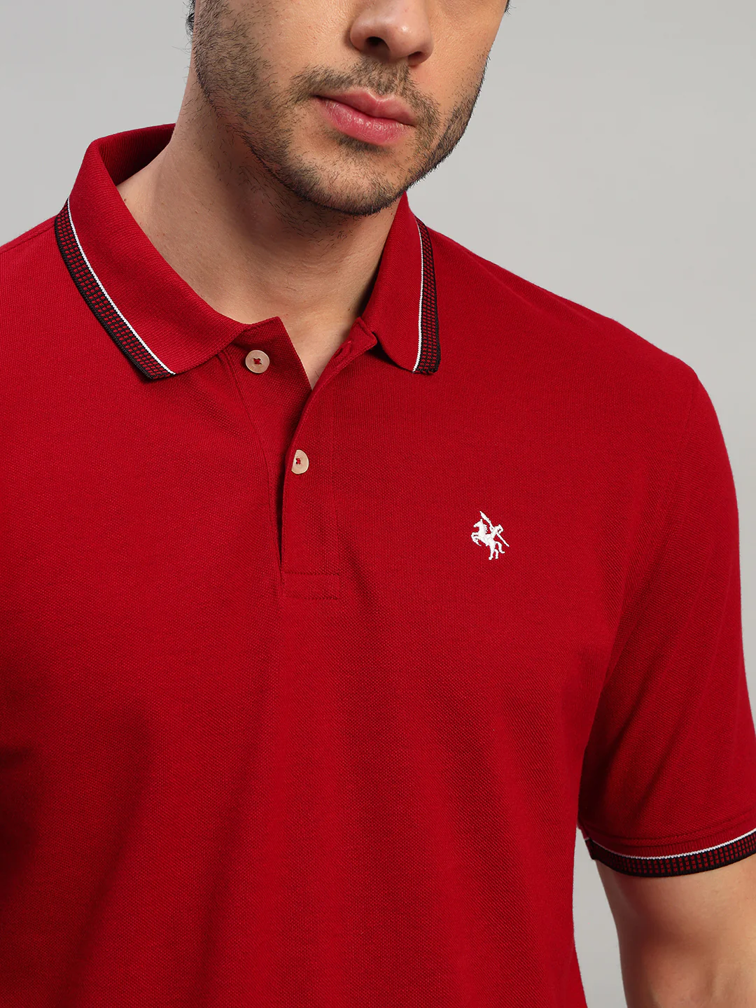T-Shirt for Men | Breathable & Soft with Color Fastness Regular Fit Polo Neck Poly Cotton Fabric Solid Pattern - Image 6