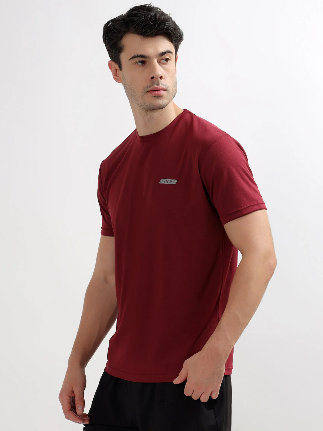 T-Shirt for Men | Breathable & Soft with Color Fastness Regular Fit Round Neck Polyester Fabric Solid Pattern - Image 3