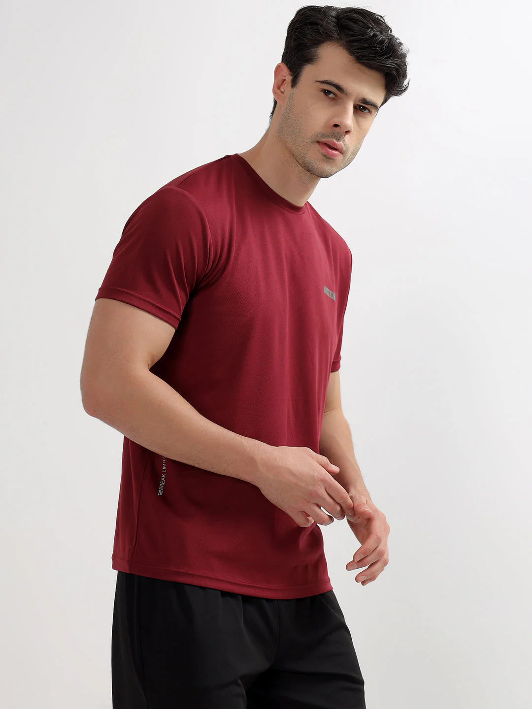 T-Shirt for Men | Breathable & Soft with Color Fastness Regular Fit Round Neck Polyester Fabric Solid Pattern - Image 4