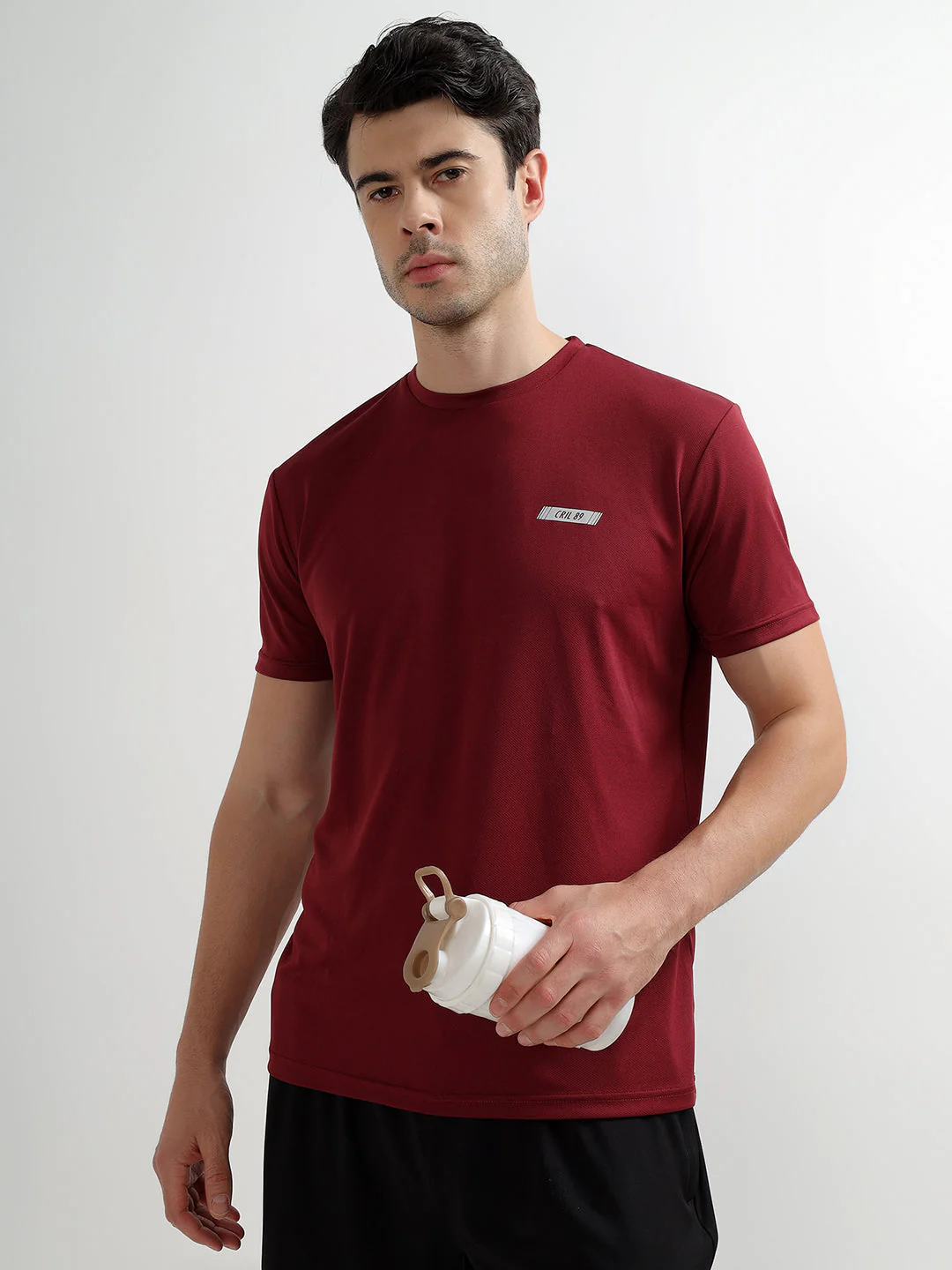 T-Shirt for Men | Breathable & Soft with Color Fastness Regular Fit Round Neck Polyester Fabric Solid Pattern - Image 6