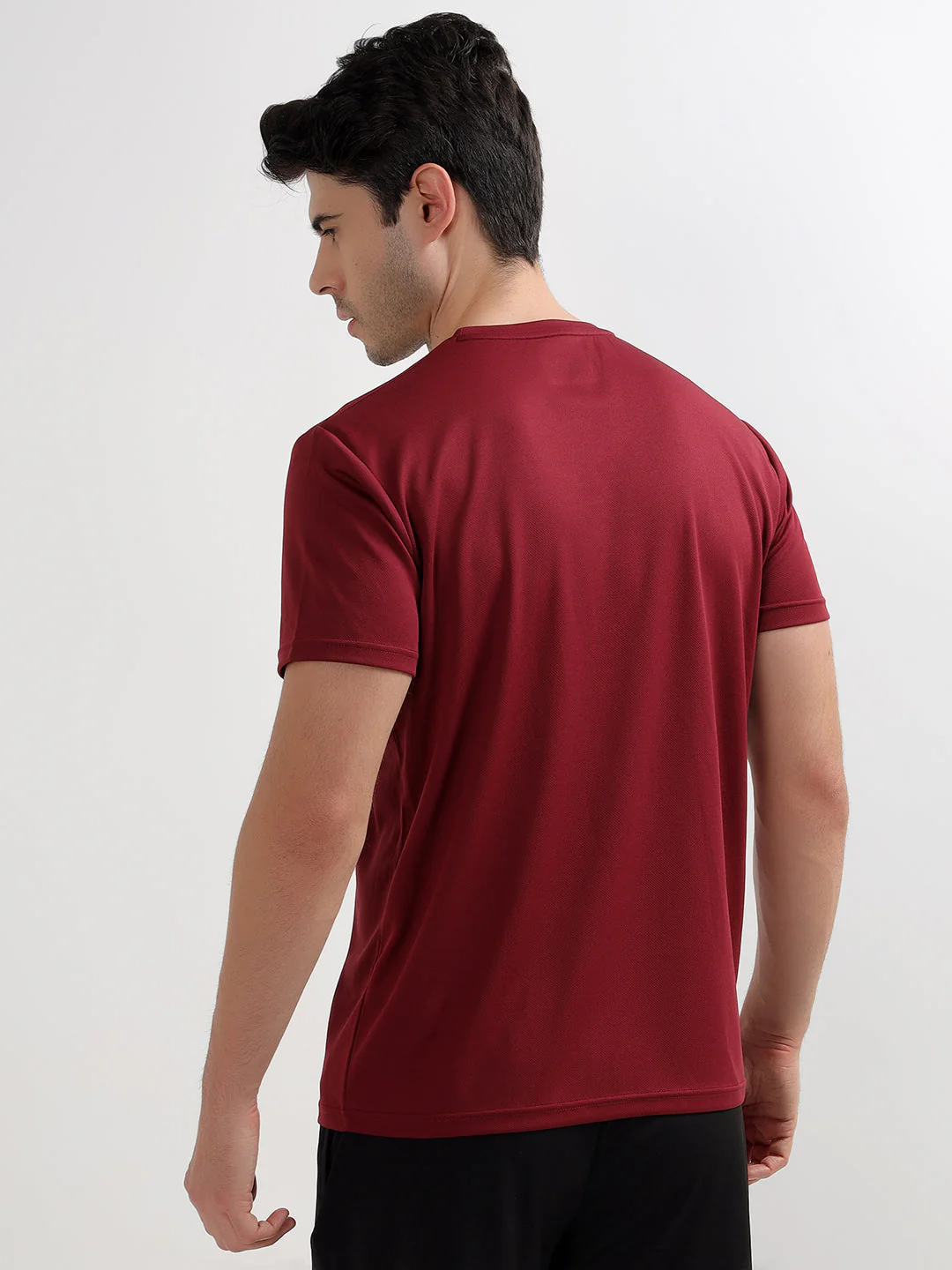 T-Shirt for Men | Breathable & Soft with Color Fastness Regular Fit Round Neck Polyester Fabric Solid Pattern - Image 7