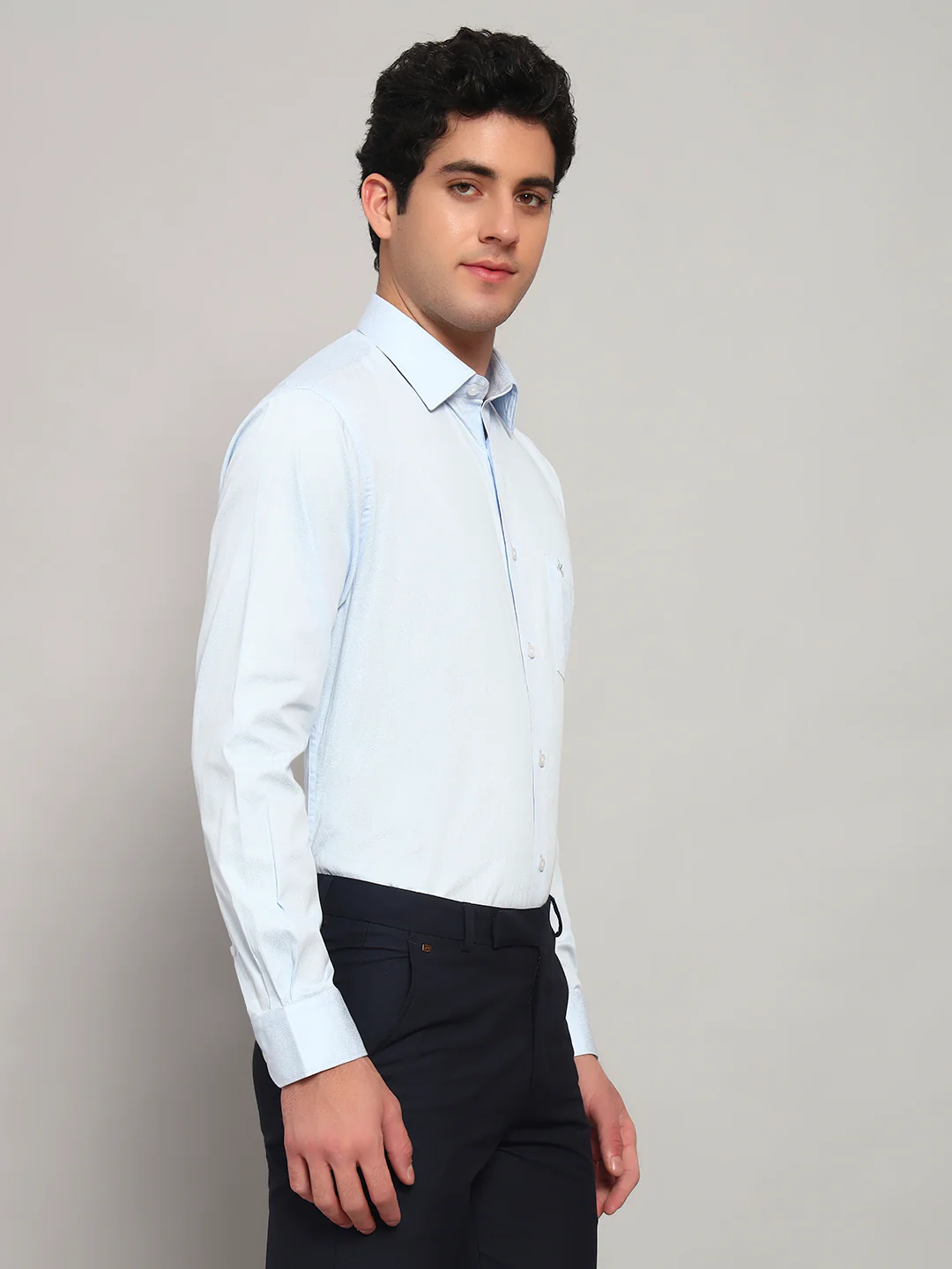 Formal Shirt for Men l Breathable & Soft with Color Fastness Regular Fit Spread Collar Neck Cotton Fabric Solid Pattern - Image 3