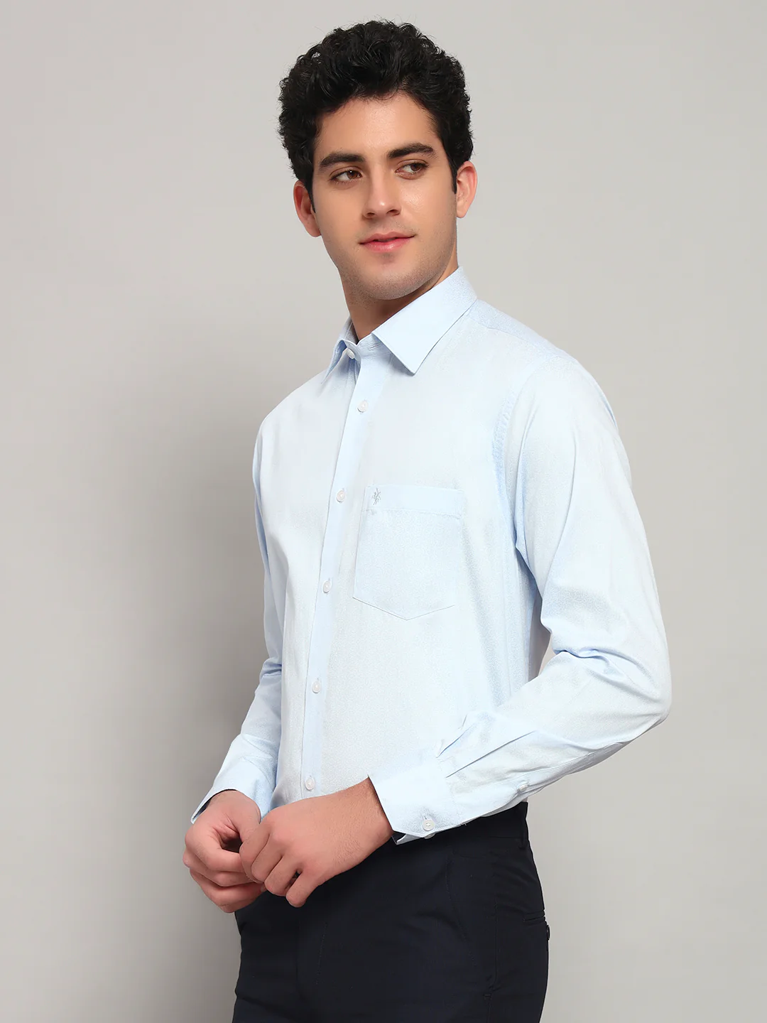 Formal Shirt for Men l Breathable & Soft with Color Fastness Regular Fit Spread Collar Neck Cotton Fabric Solid Pattern - Image 4