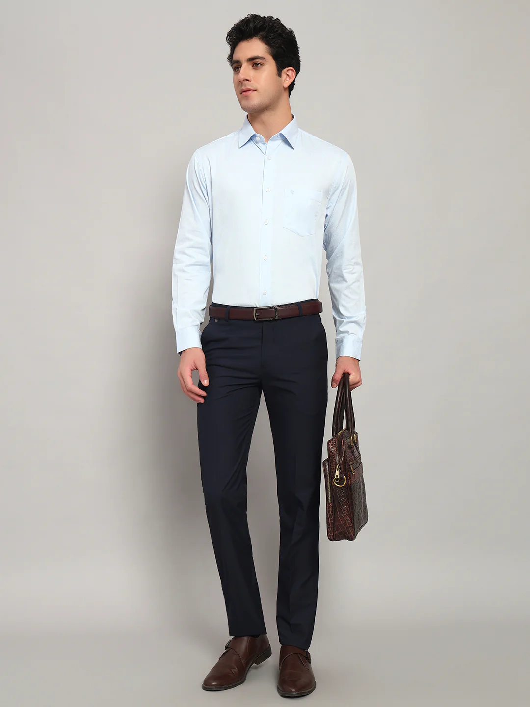 Formal Shirt for Men l Breathable & Soft with Color Fastness Regular Fit Spread Collar Neck Cotton Fabric Solid Pattern - Image 7
