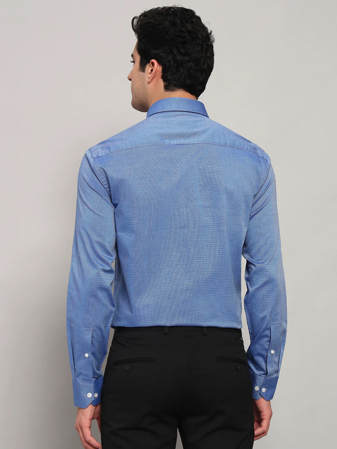 Formal Shirt for Men l Breathable & Soft with Color Fastness Regular Fit Spread Collar Neck Cotton Blend Fabric Solid Pattern - Image 2