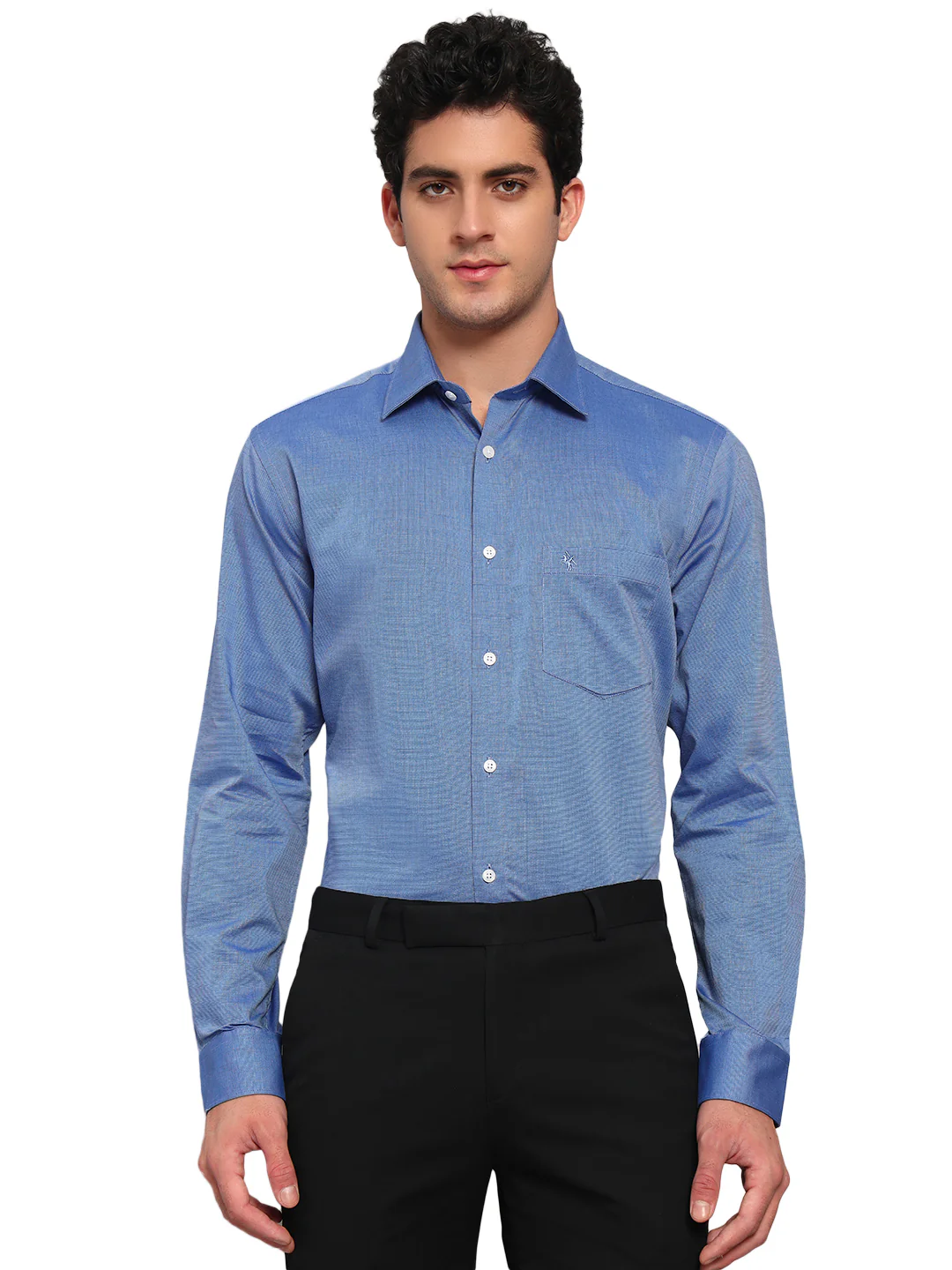 Formal Shirt for Men l Breathable & Soft with Color Fastness Regular Fit Spread Collar Neck Cotton Blend Fabric Solid Pattern - Image 3