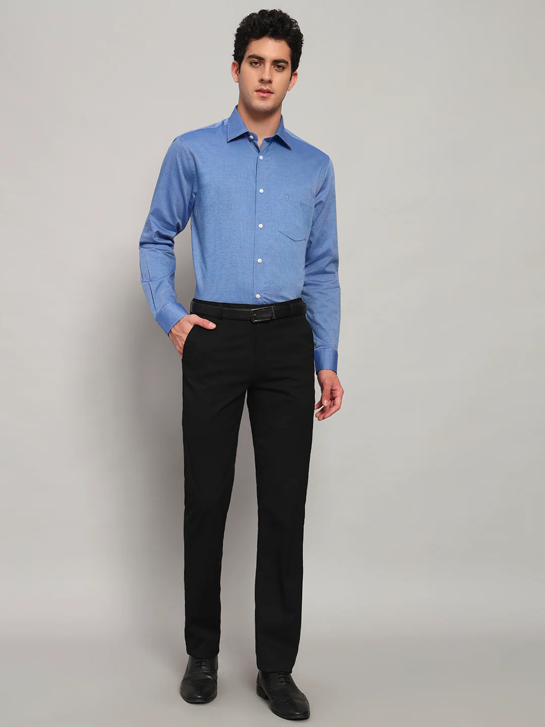 Formal Shirt for Men l Breathable & Soft with Color Fastness Regular Fit Spread Collar Neck Cotton Blend Fabric Solid Pattern - Image 7
