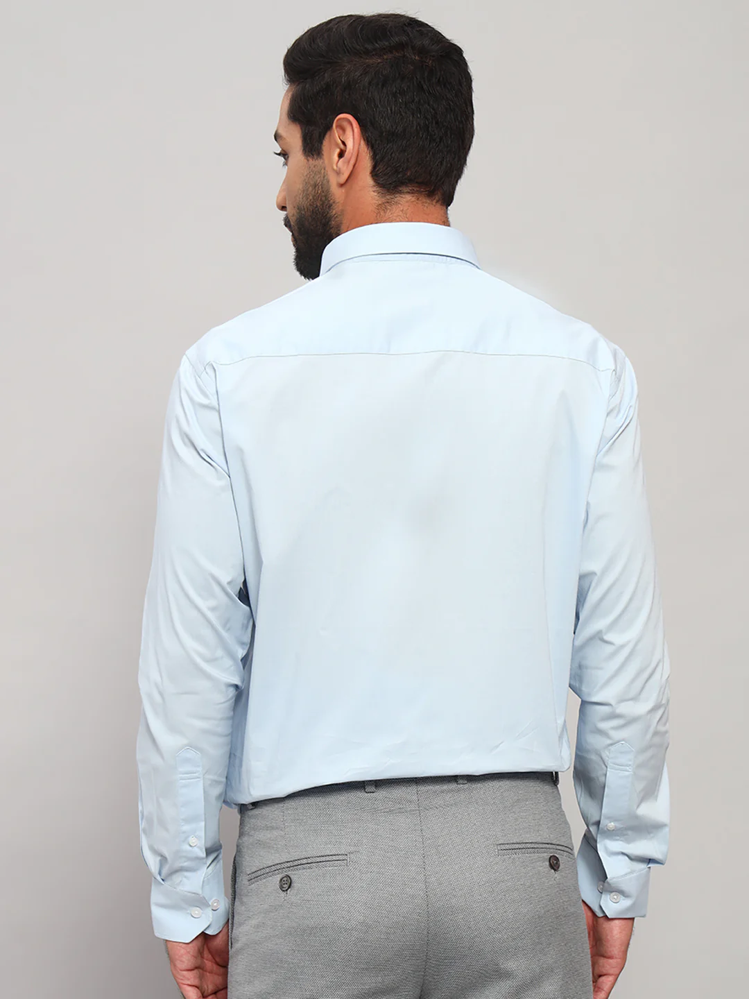 Formal Shirt for Men l Breathable & Soft with Color Fastness Regular Fit Spread Collar Neck Cotton Blend Fabric Solid Pattern - Image 2