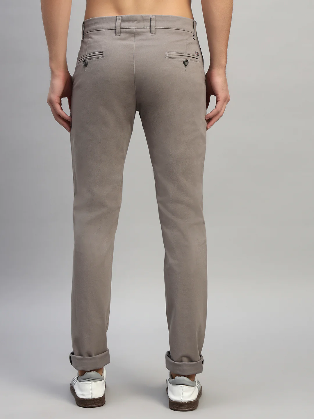 Casual Trouser for Men | Breathable & Soft with Color Fastness Regular Fit Cotton Blend Fabric Solid Pattern Button Closure - Image 2