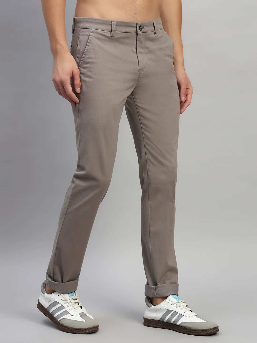 Casual Trouser for Men | Breathable & Soft with Color Fastness Regular Fit Cotton Blend Fabric Solid Pattern Button Closure - Image 6