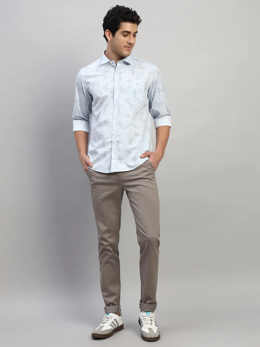 Casual Trouser for Men | Breathable & Soft with Color Fastness Regular Fit Cotton Blend Fabric Solid Pattern Button Closure - Image 9
