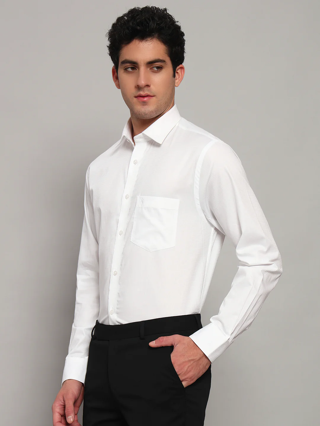 Formal Shirt for Men l Breathable & Soft with Color Fastness Regular Fit Spread Collar Neck Cotton Fabric Solid Pattern - Image 4