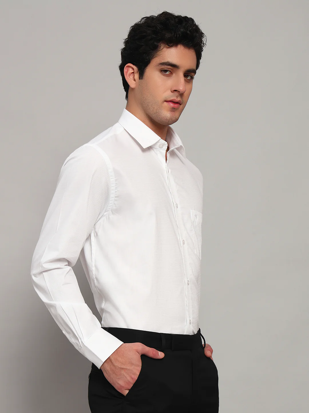 Formal Shirt for Men l Breathable & Soft with Color Fastness Regular Fit Spread Collar Neck Cotton Fabric Solid Pattern - Image 5