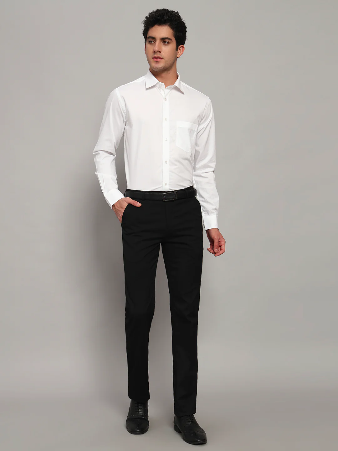 Formal Shirt for Men l Breathable & Soft with Color Fastness Regular Fit Spread Collar Neck Cotton Fabric Solid Pattern - Image 7