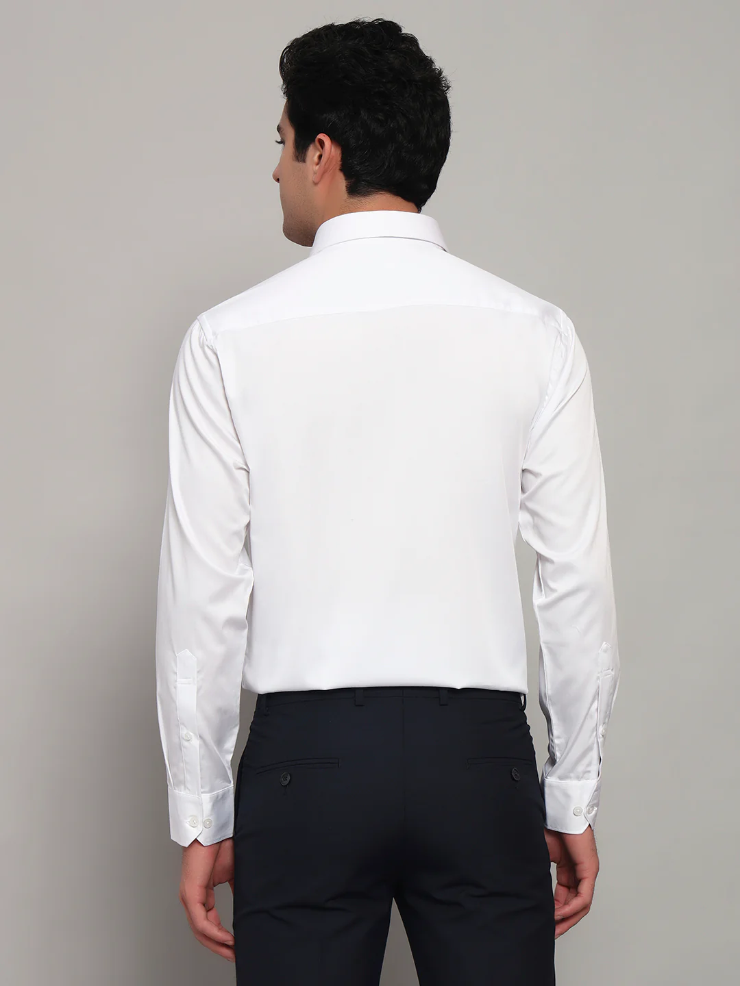 Formal Shirt for Men l Breathable & Soft with Color Fastness Regular Fit Spread Collar Neck Cotton Blend Fabric Solid Pattern - Image 2