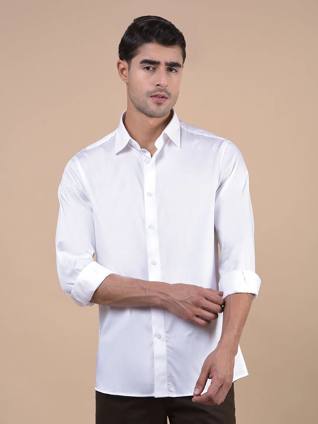 Formal Shirt for Men l Breathable & Soft with Color Fastness Regular Fit Spread Collar Neck Cotton Fabric Solid Pattern - Image 3