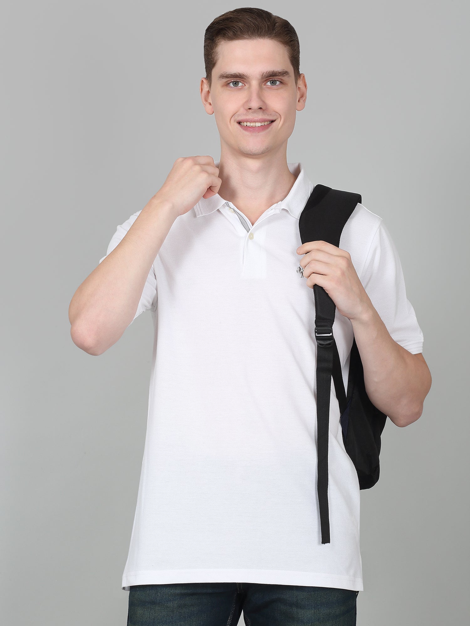 T-Shirt for Men | Breathable & Soft with Color Fastness Regular Fit Polo Neck Poly Cotton Fabric Solid Pattern - Image 2