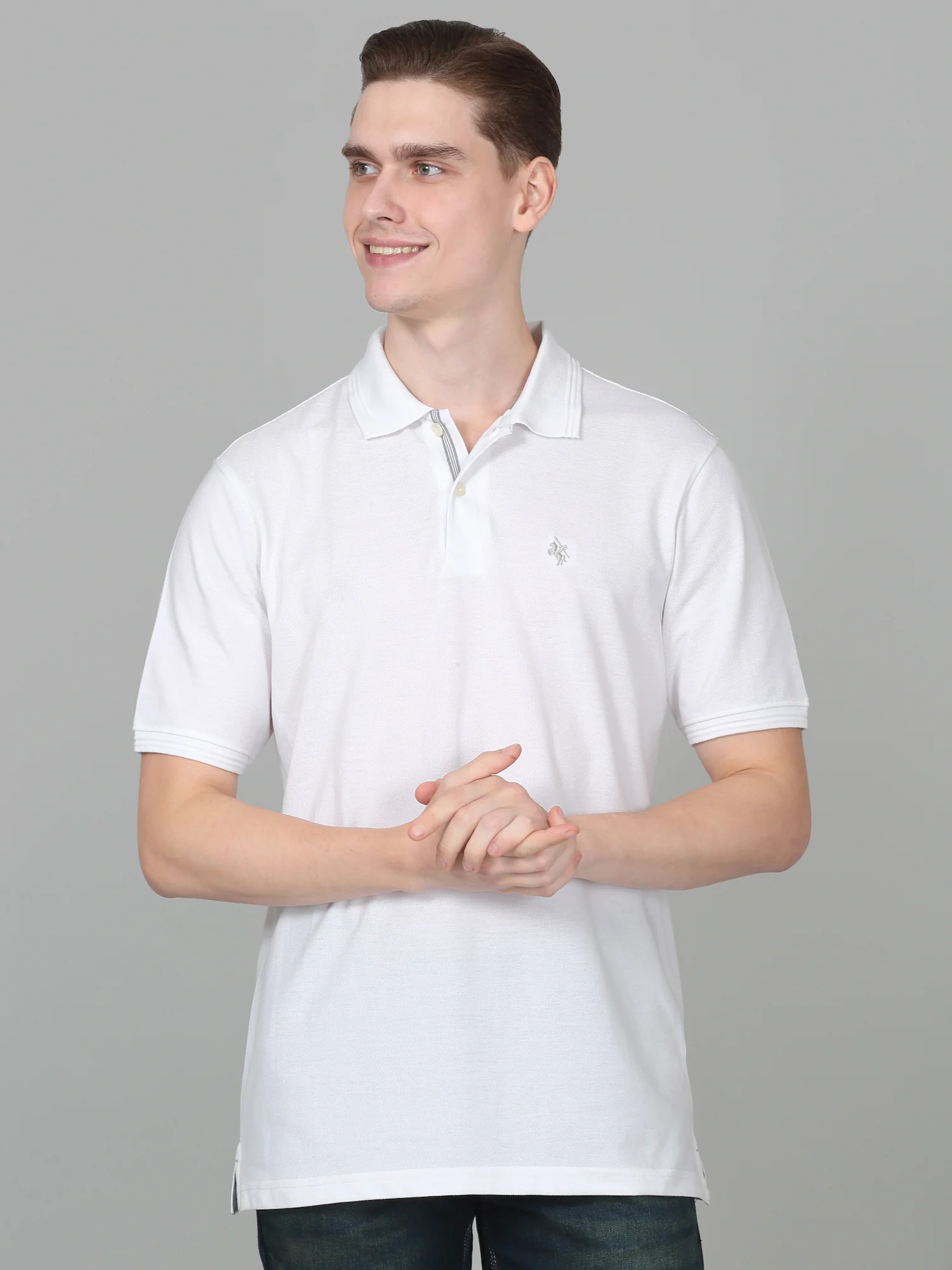 T-Shirt for Men | Breathable & Soft with Color Fastness Regular Fit Polo Neck Poly Cotton Fabric Solid Pattern - Image 3