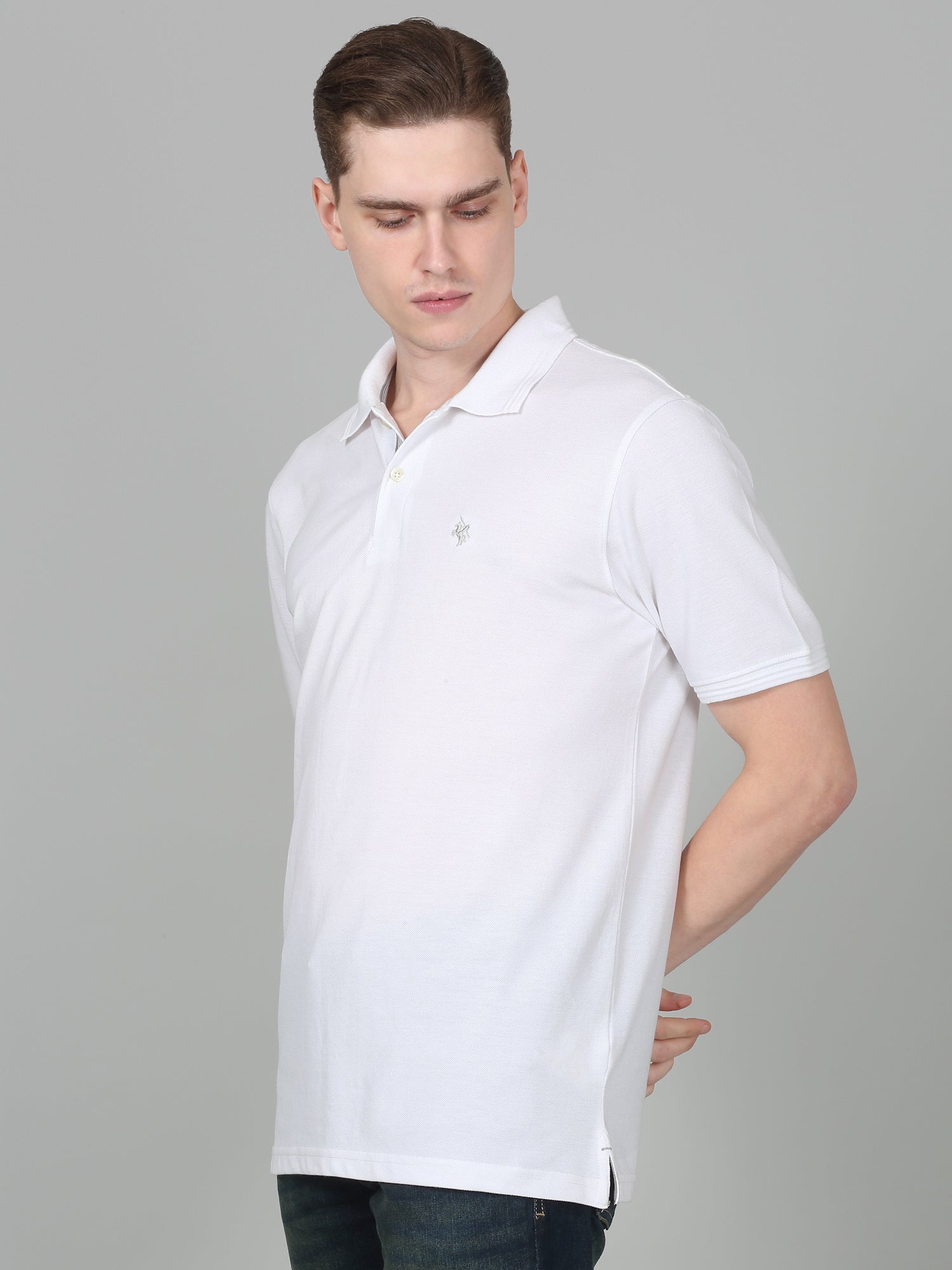 T-Shirt for Men | Breathable & Soft with Color Fastness Regular Fit Polo Neck Poly Cotton Fabric Solid Pattern - Image 4
