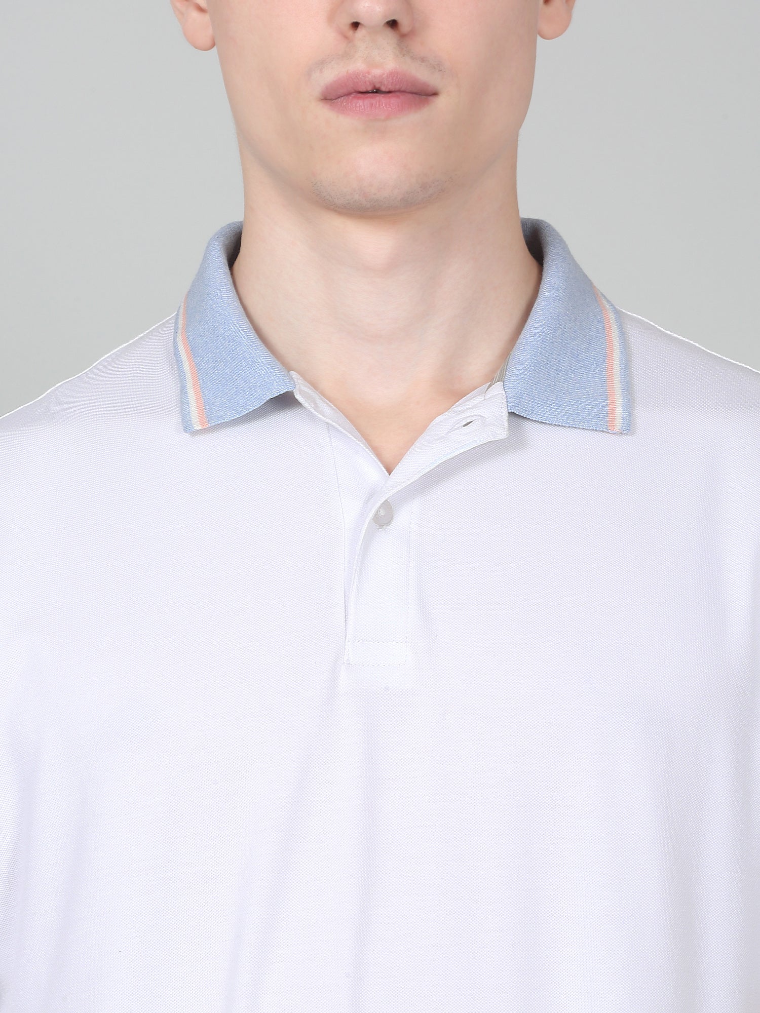 T-Shirt for Men | Breathable & Soft with Color Fastness Regular Fit Polo Neck Cotton Blend Fabric Solid Pattern - Image 5