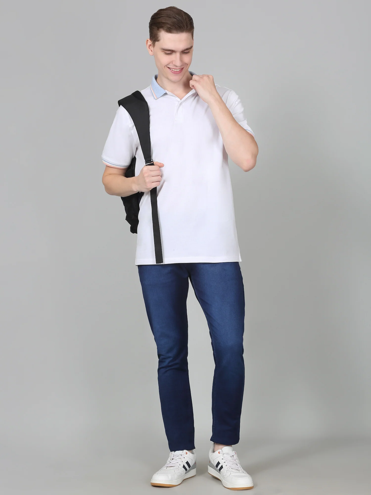 T-Shirt for Men | Breathable & Soft with Color Fastness Regular Fit Polo Neck Cotton Blend Fabric Solid Pattern - Image 7