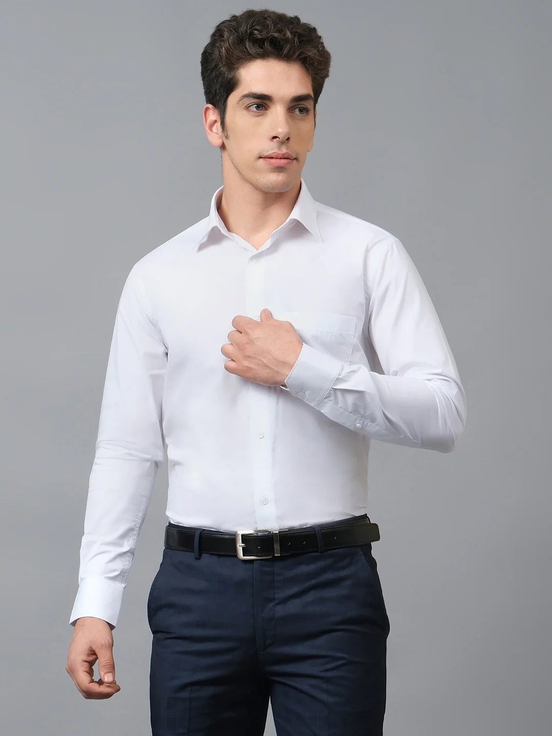 Formal Shirt for Men l Breathable & Soft with Color Fastness Regular Fit Spread Collar Neck Cotton Fabric Solid Pattern - Image 2