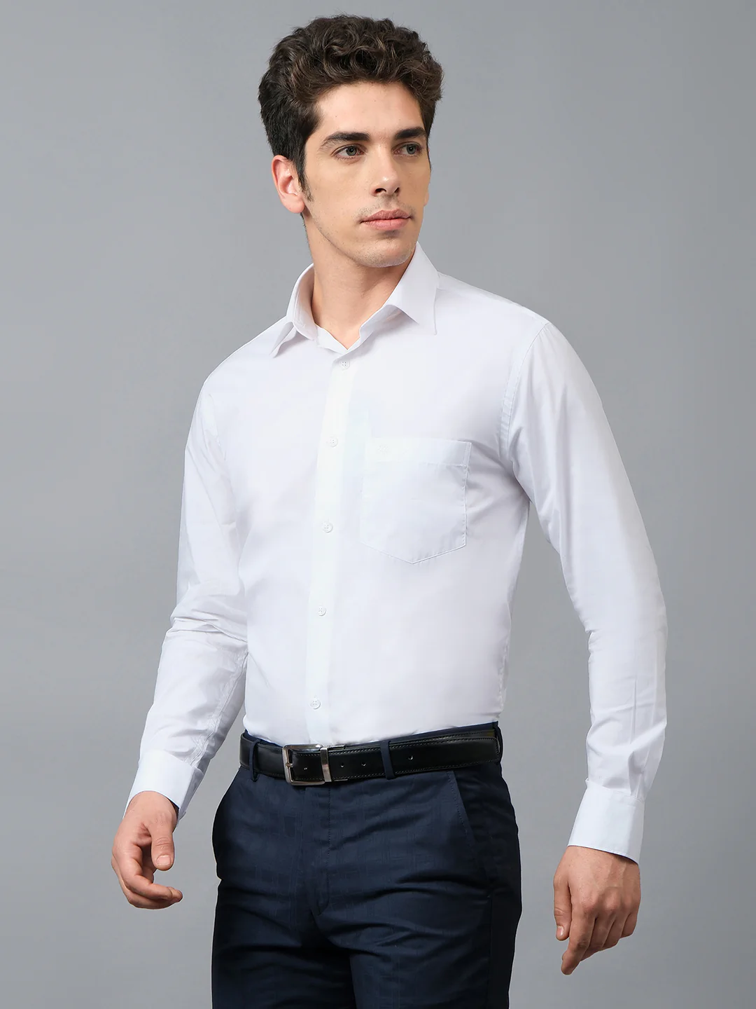 Formal Shirt for Men l Breathable & Soft with Color Fastness Regular Fit Spread Collar Neck Cotton Fabric Solid Pattern - Image 3