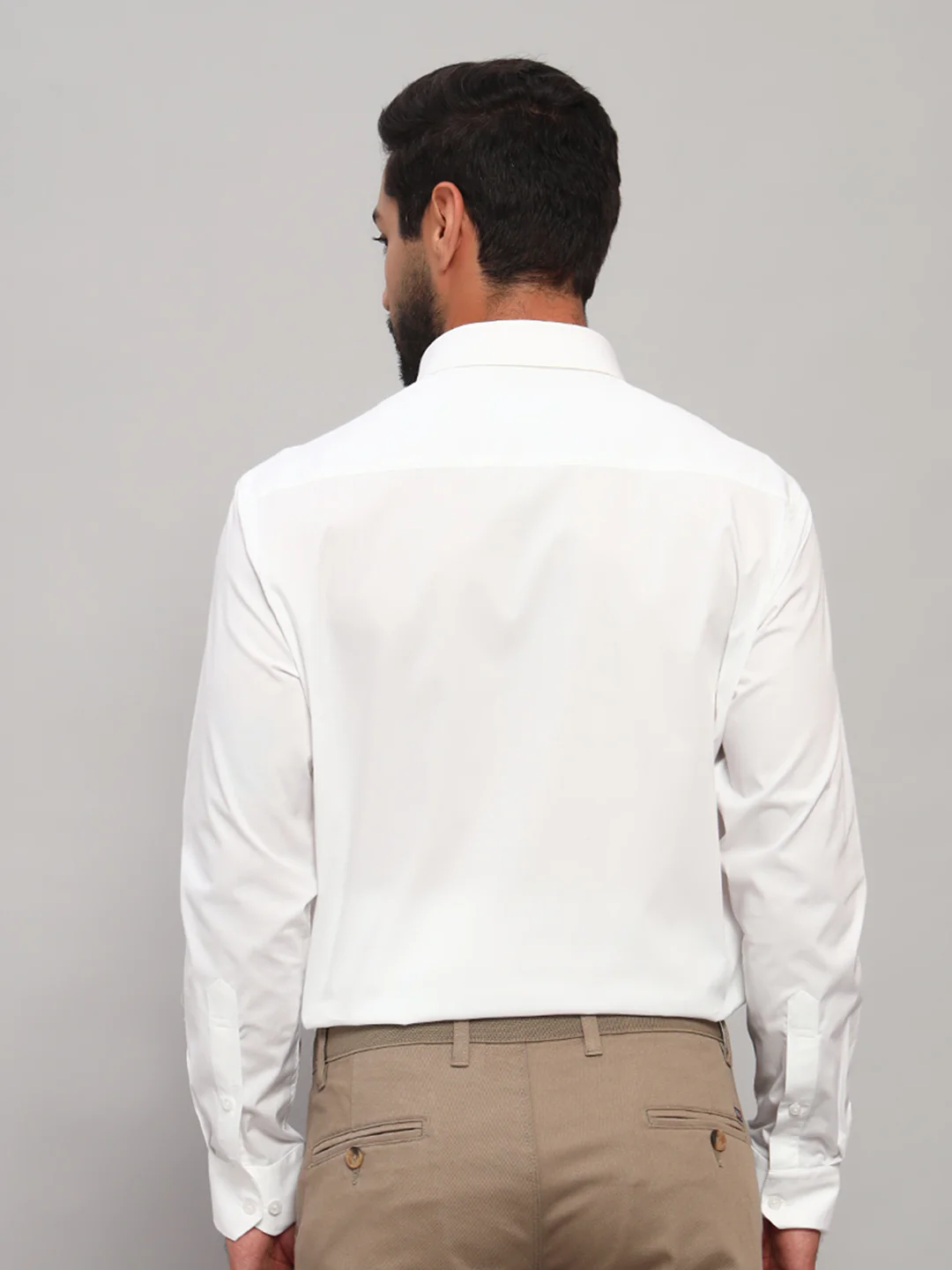Formal Shirt for Men l Breathable & Soft with Color Fastness Regular Fit Spread Collar Neck Cotton Blend Fabric Solid Pattern - Image 2