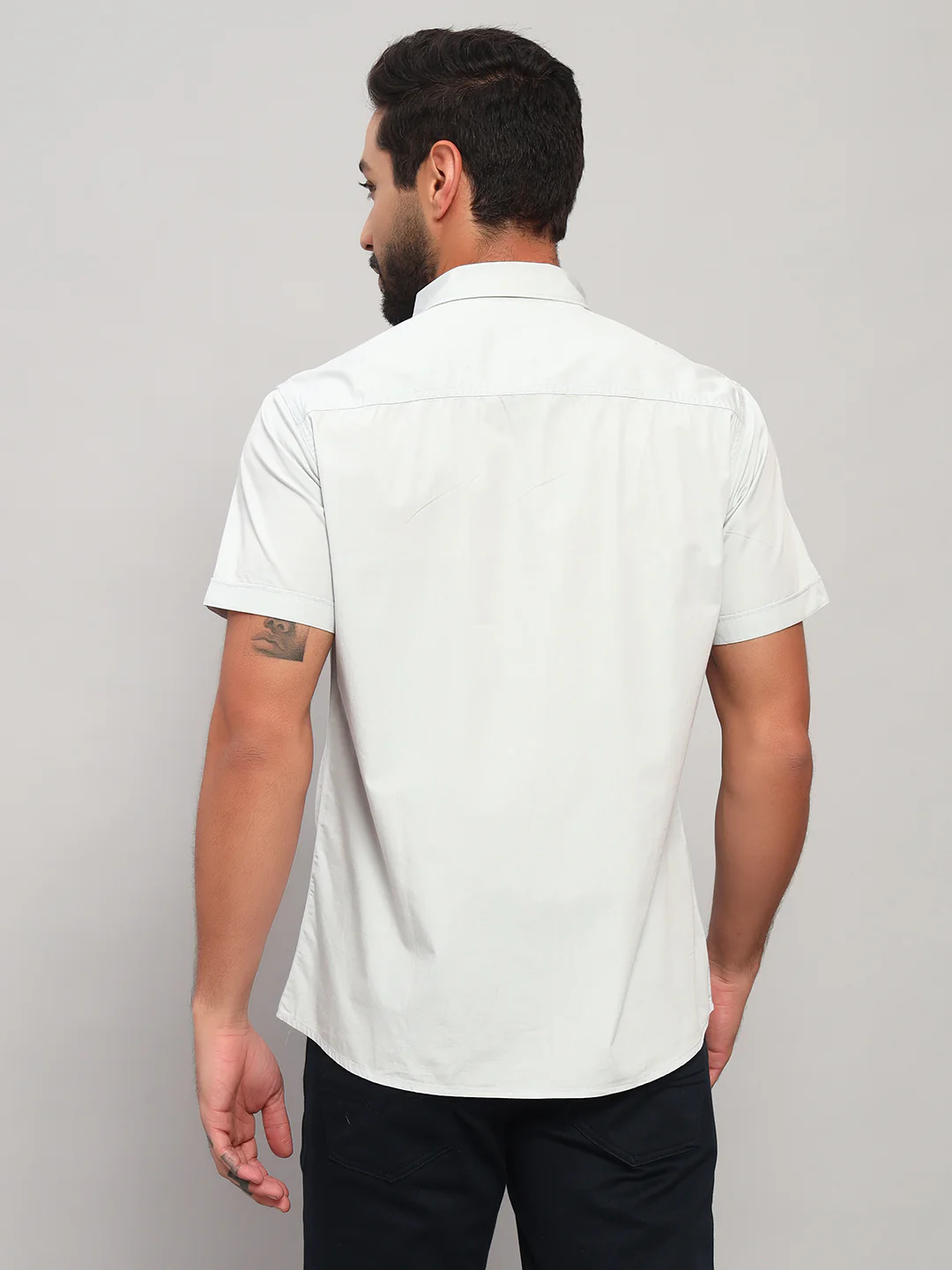 Casual Shirt for Men | Breathable & Soft with Color Fastness Regular Fit Spread Collar Neck Cotton Fabric Solid Pattern - Image 2