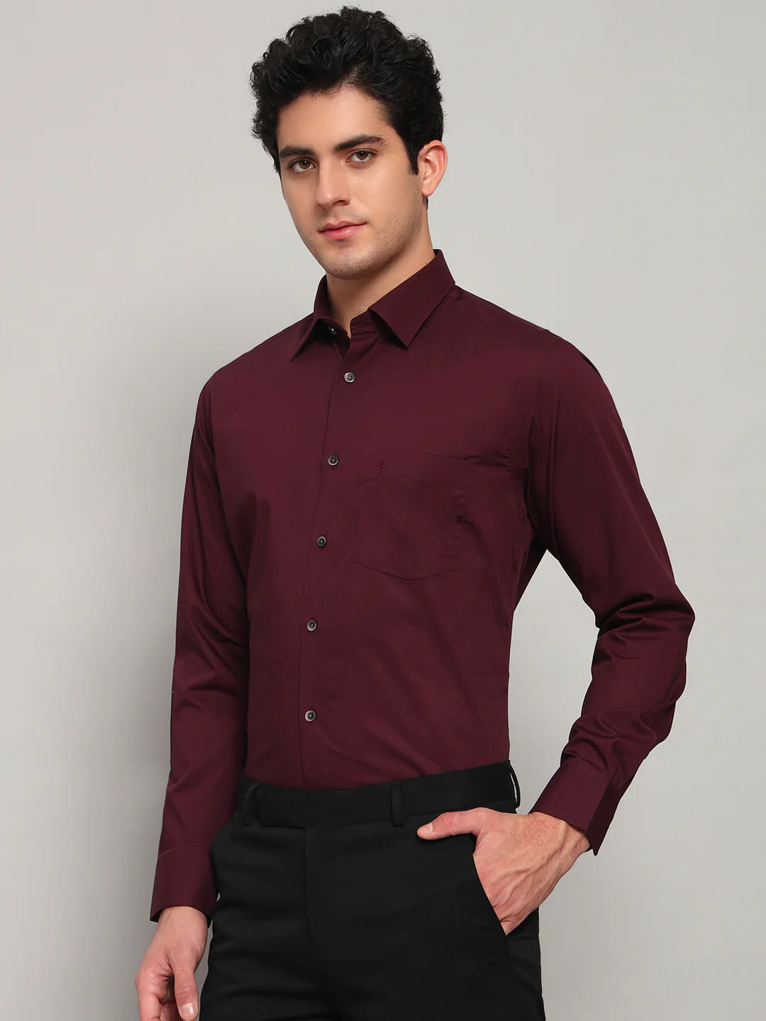 Formal Shirt for Men l Breathable & Soft with Color Fastness Regular Fit Spread Collar Neck Cotton Fabric Solid Pattern - Image 3