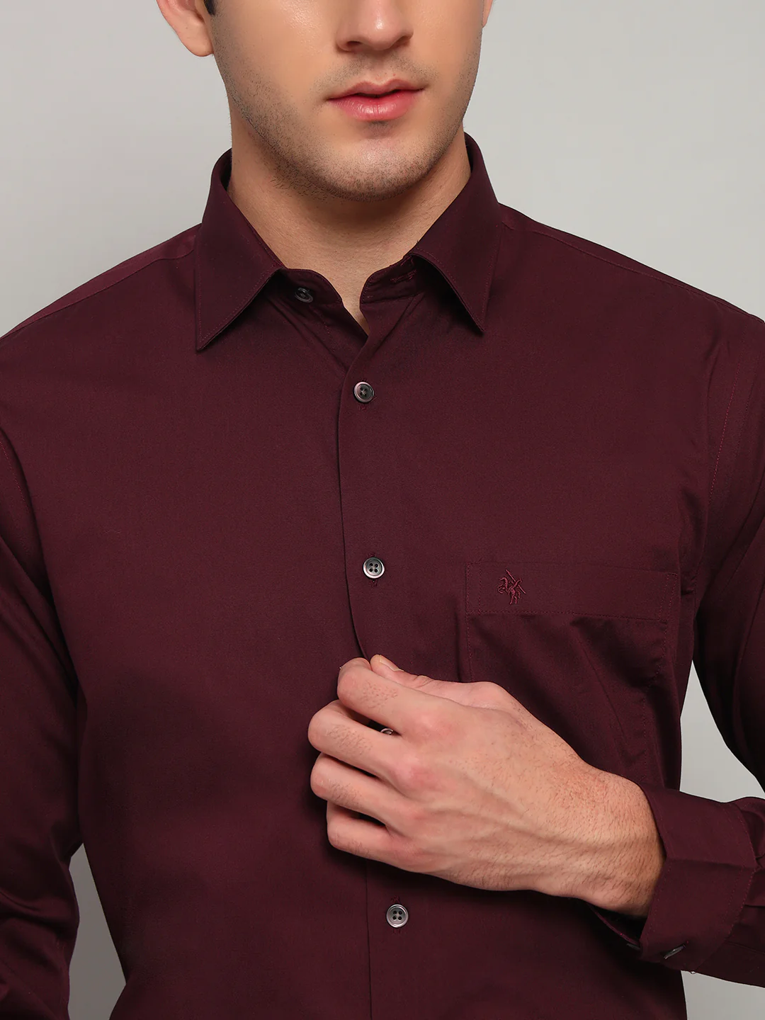 Formal Shirt for Men l Breathable & Soft with Color Fastness Regular Fit Spread Collar Neck Cotton Fabric Solid Pattern - Image 4