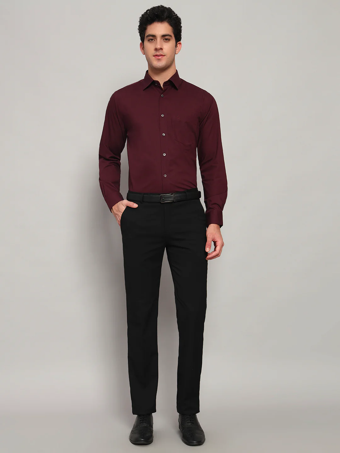 Formal Shirt for Men l Breathable & Soft with Color Fastness Regular Fit Spread Collar Neck Cotton Fabric Solid Pattern - Image 5