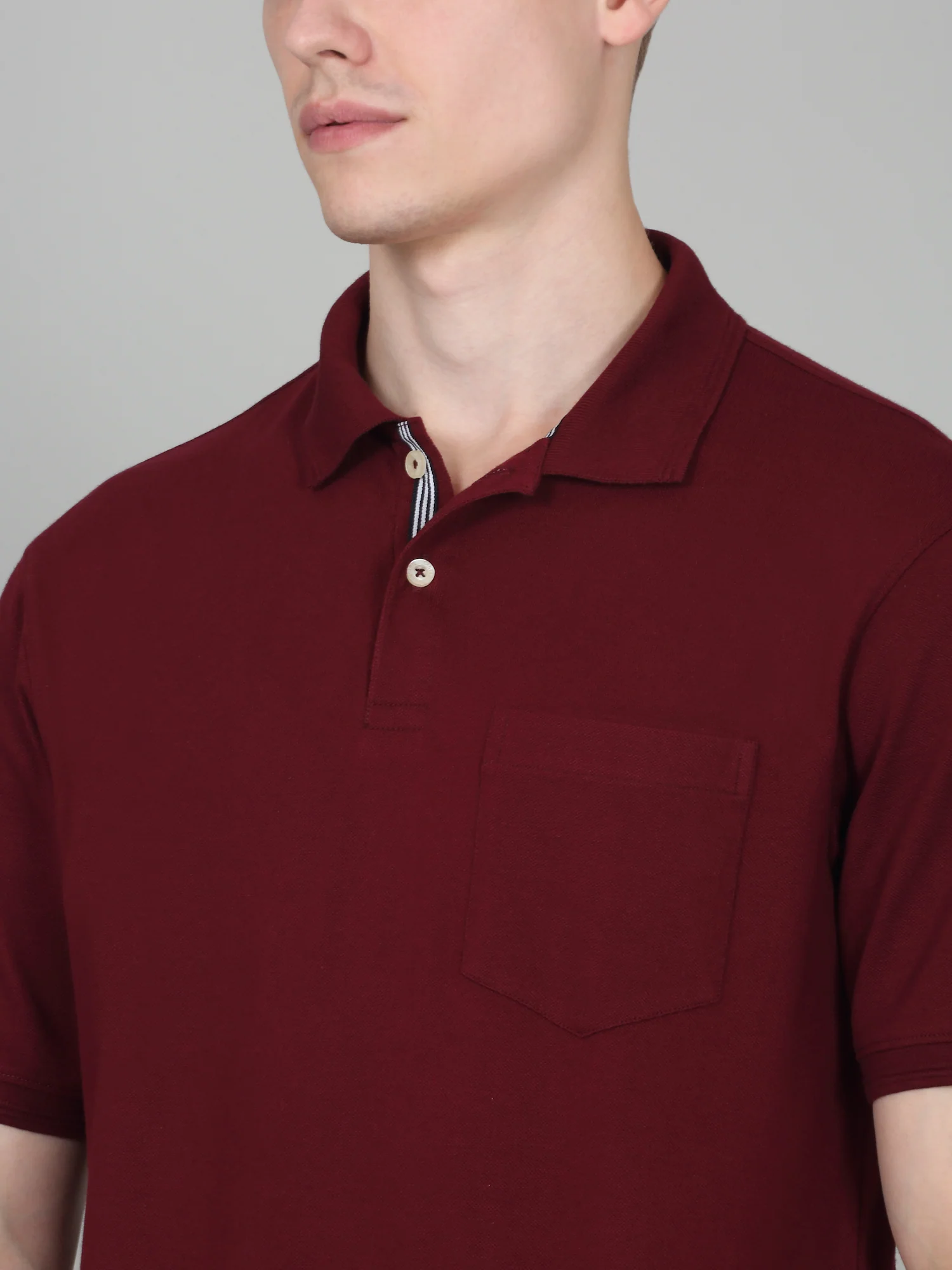 T-Shirt for Men | Breathable & Soft with Color Fastness Regular Fit Polo Neck Poly Cotton Fabric Solid Pattern - Image 5
