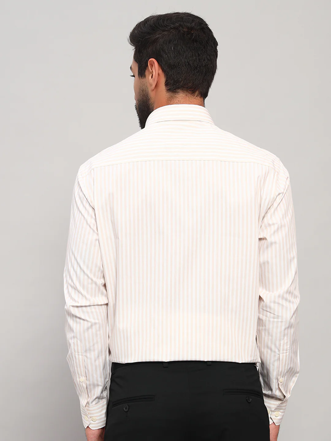 Formal Shirt for Men l Breathable & Soft with Color Fastness Regular Fit Spread Collar Neck Cotton Fabric Striped Pattern - Image 2