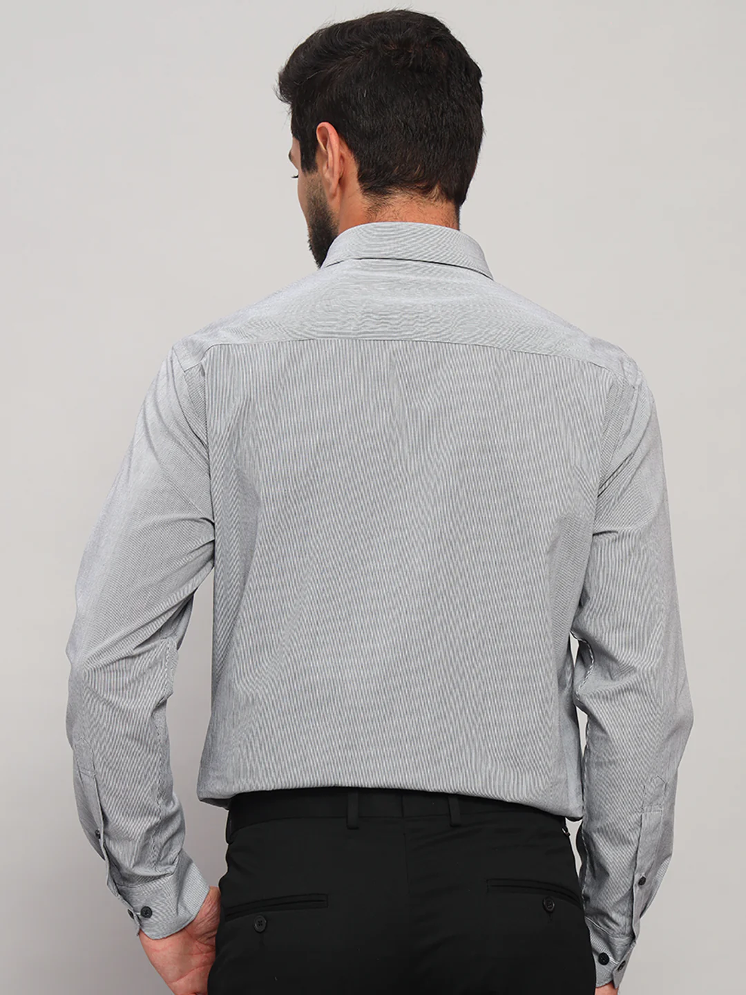 Formal Shirt for Men l Breathable & Soft with Color Fastness Regular Fit Spread Collar Neck Cotton Fabric Striped Pattern - Image 2